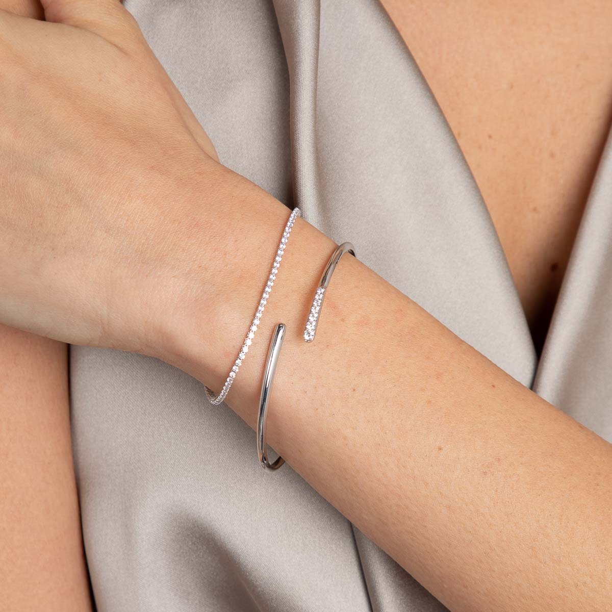 Chain Bracelets - Tennis Chain Bracelet in Silver - Chain Bracelet - Astrid & Miyu