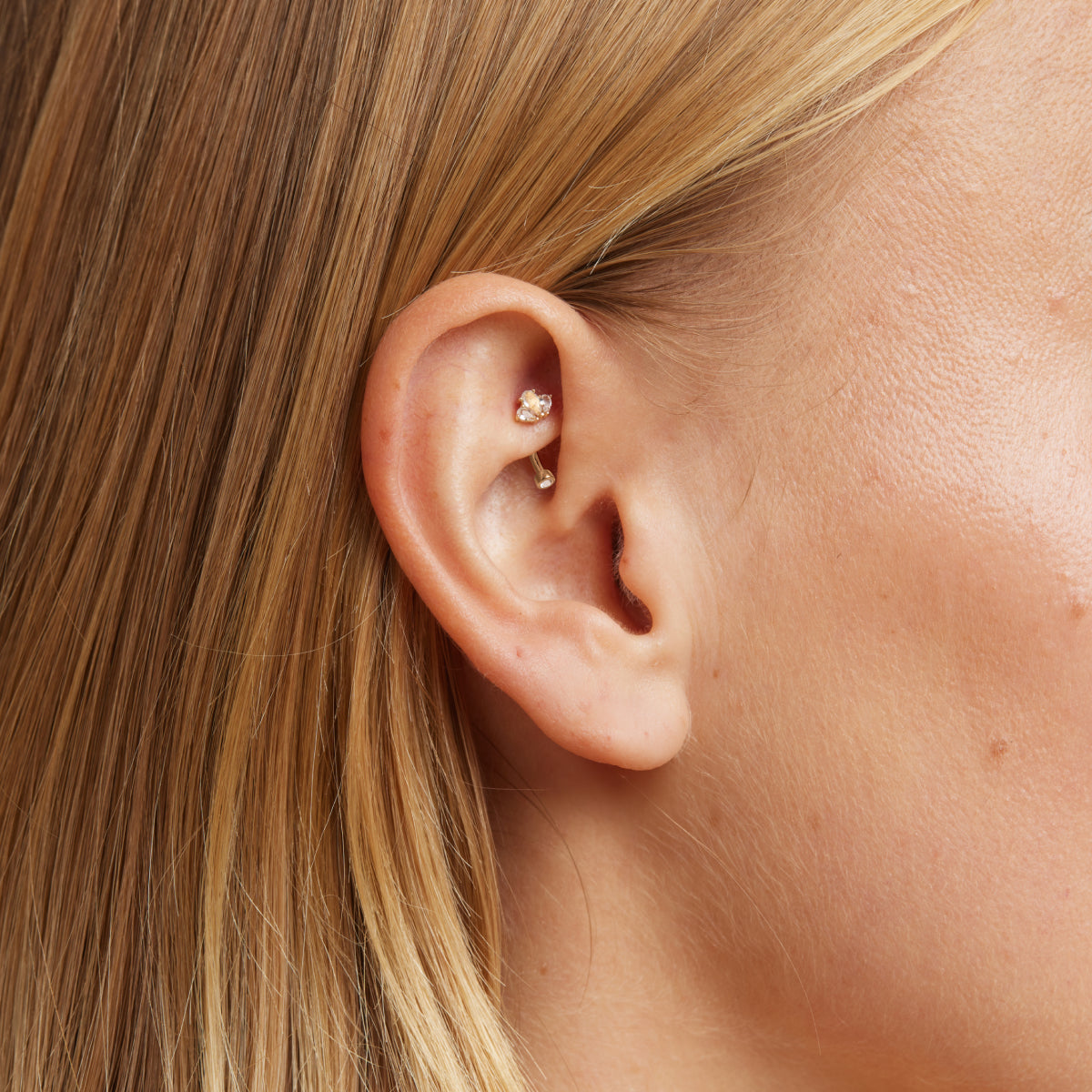 Topaz Cluster Rook Bar in Solid Gold