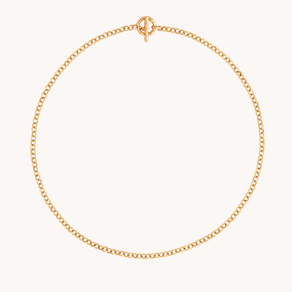 T-Bar Chain Necklace in Gold
