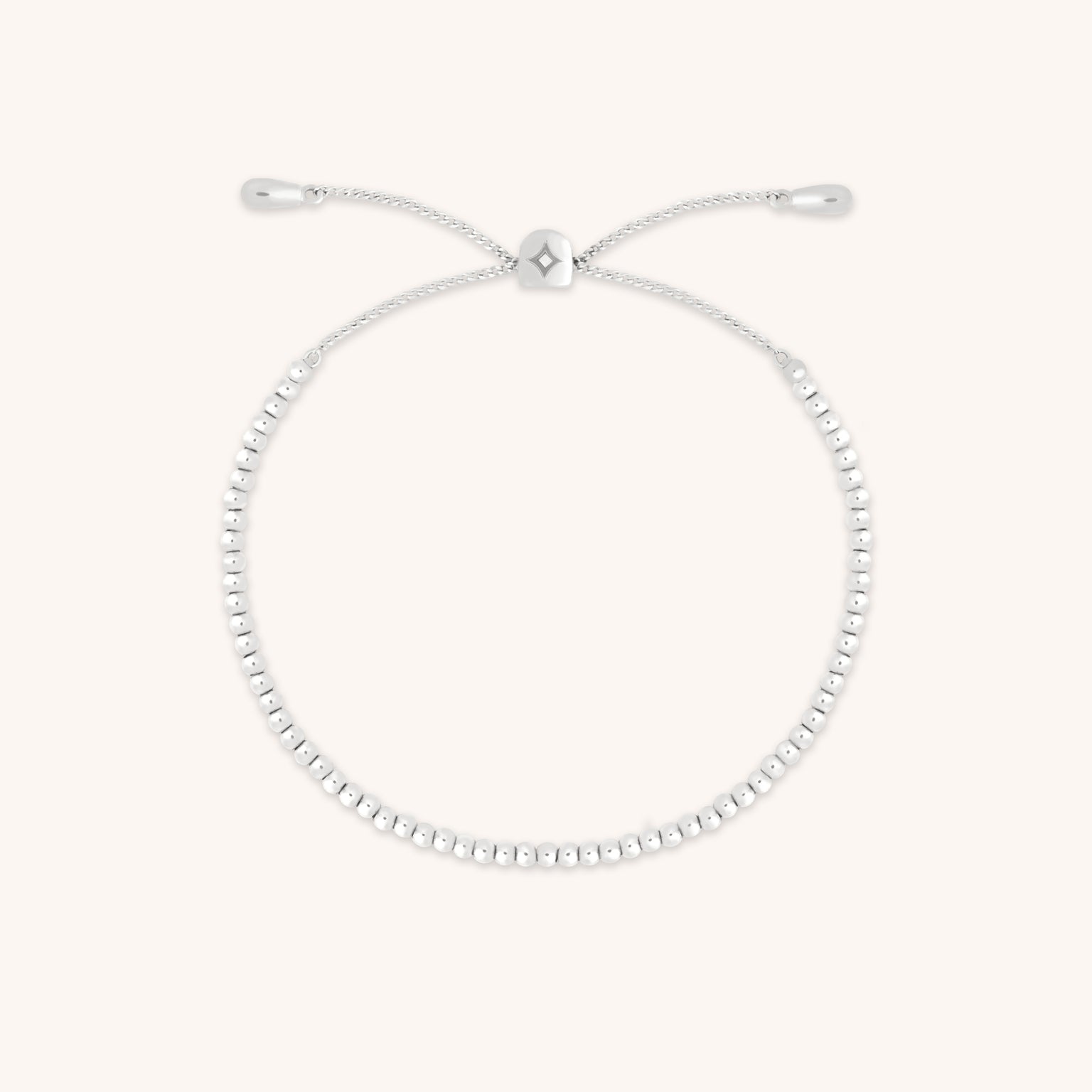 Beaded Bracelet in Solid White Gold