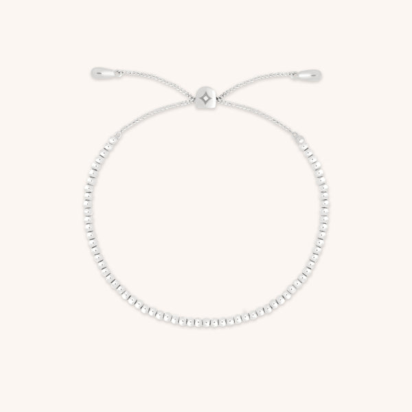 Beaded Bracelet in Solid White Gold