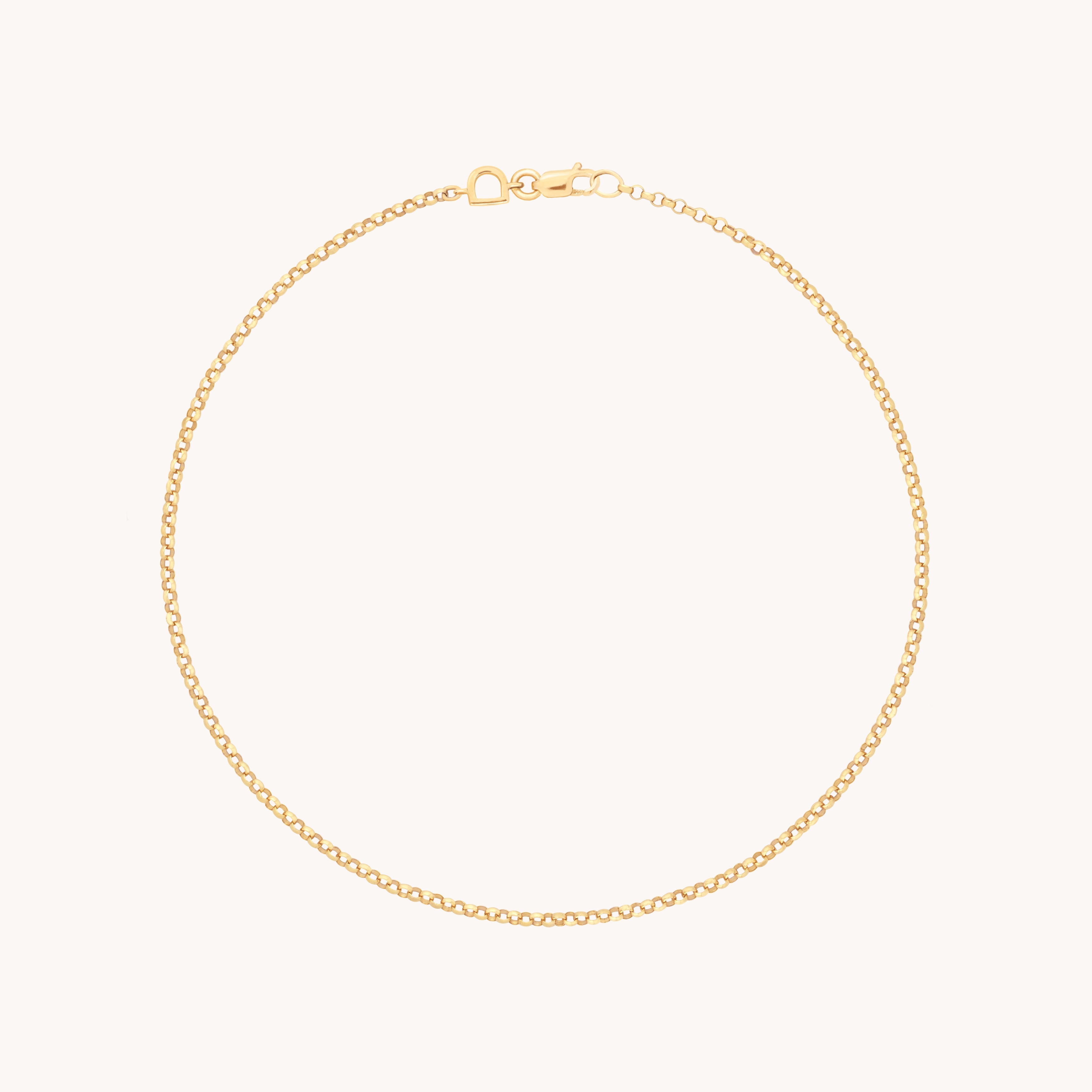 Chelsea Story Chain Anklet in Solid Gold