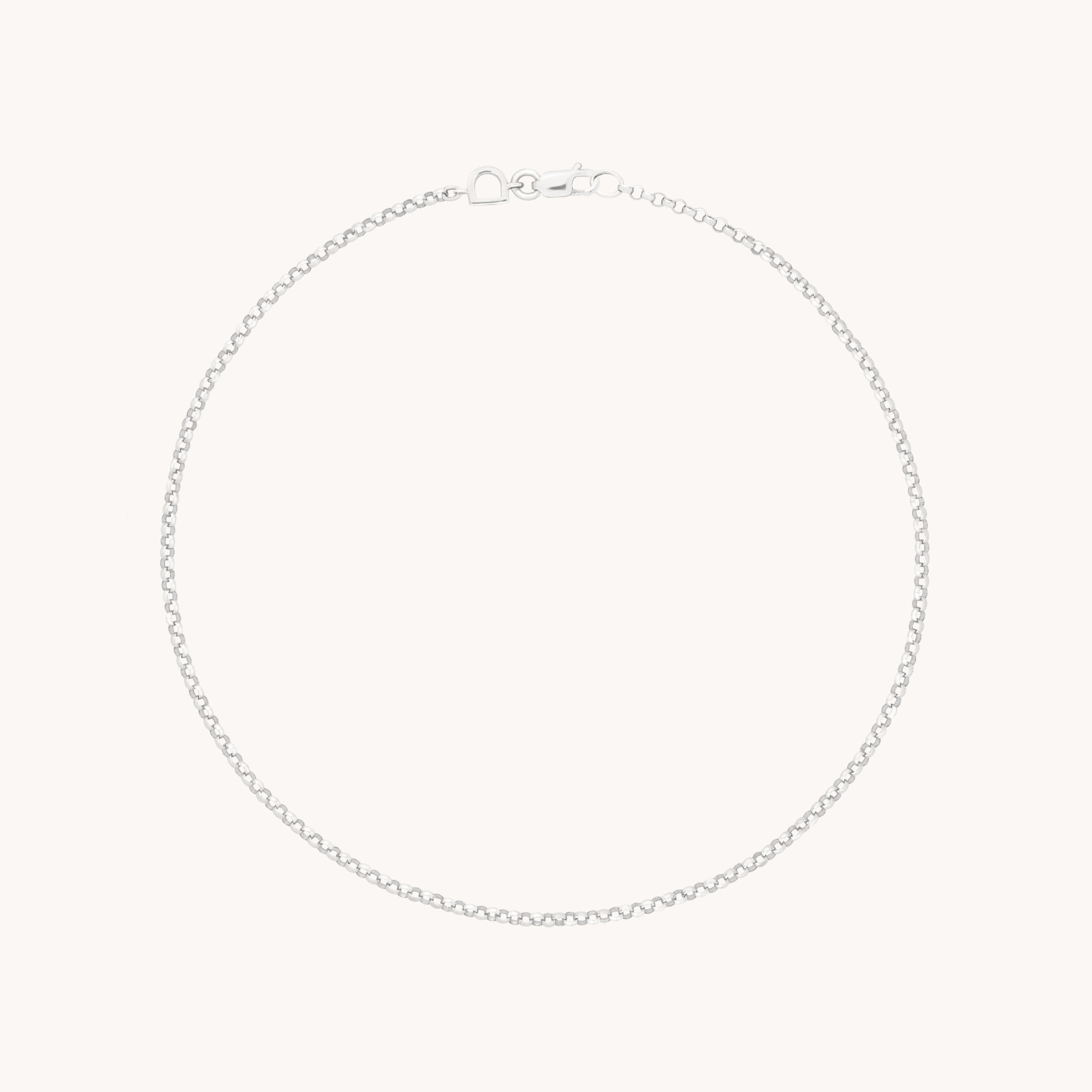 Chelsea Story Chain Anklet in Solid White Gold