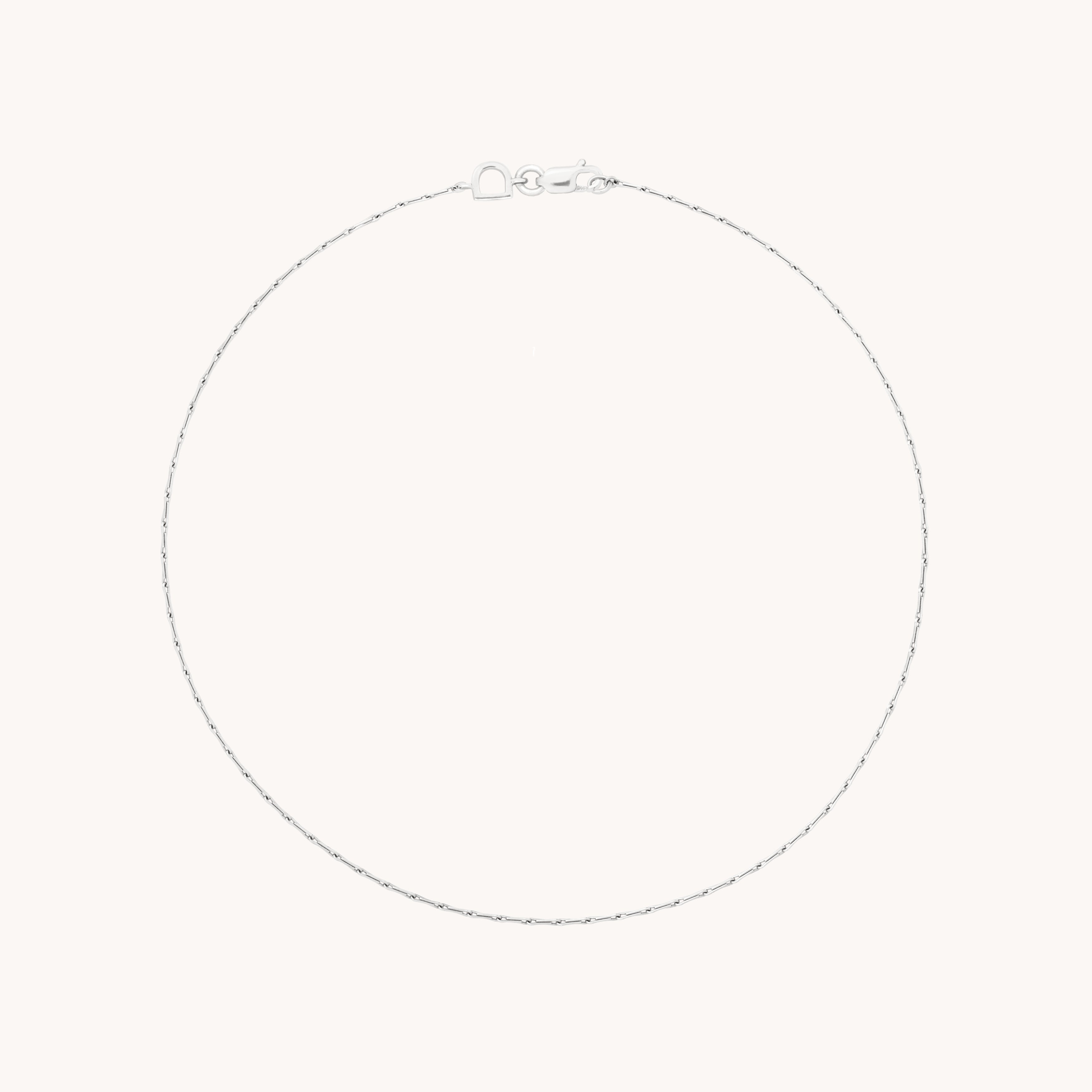 Marylebone Story Chain Anklet in Solid White Gold