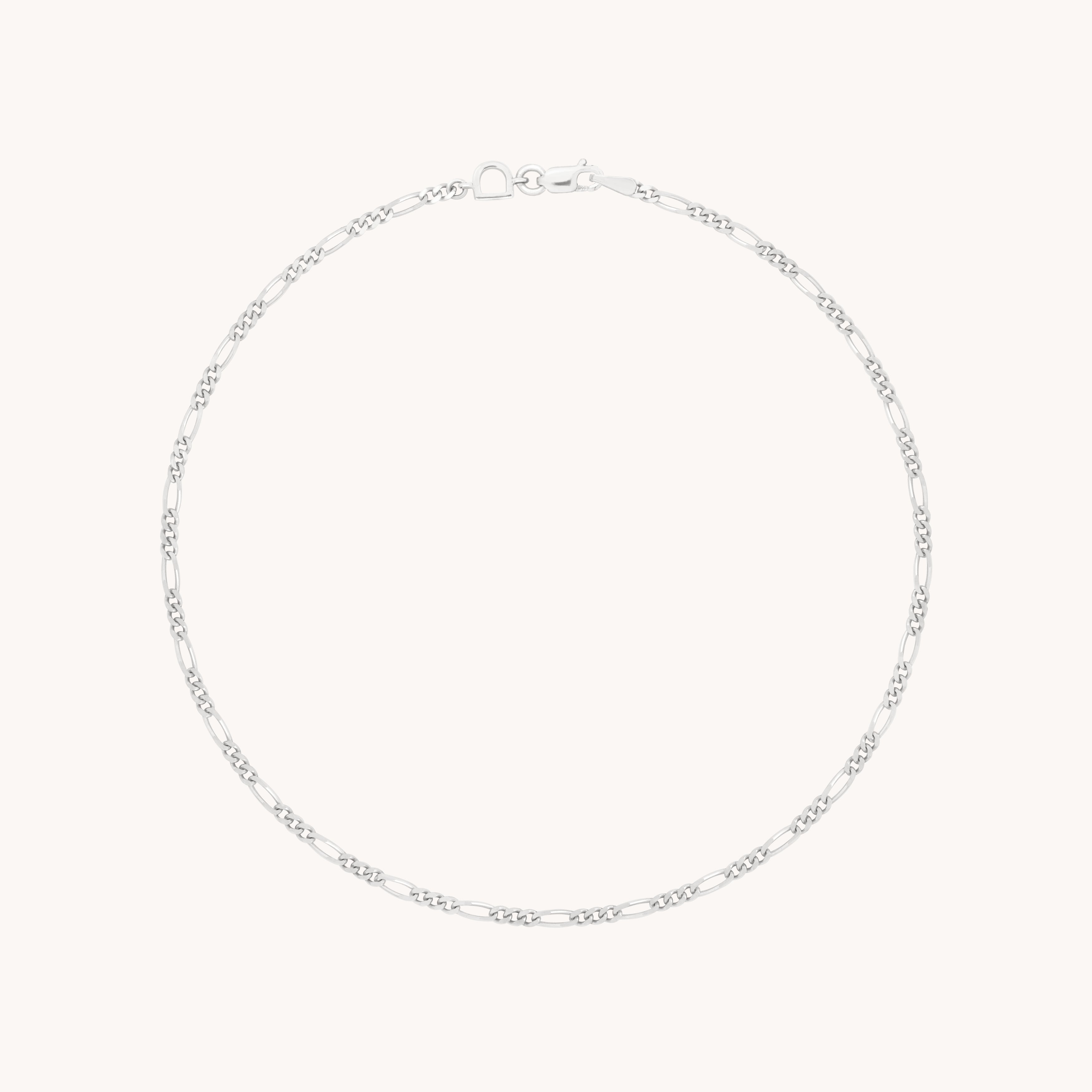 Soho Story Chain Anklet in Solid White Gold