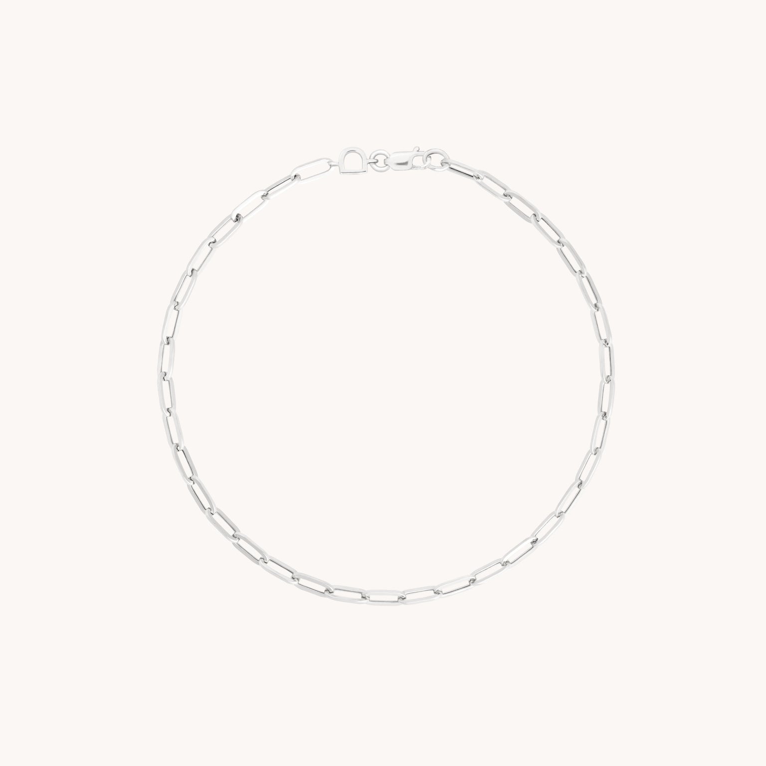 Piccadilly Story Chain Bracelet in Solid White Gold