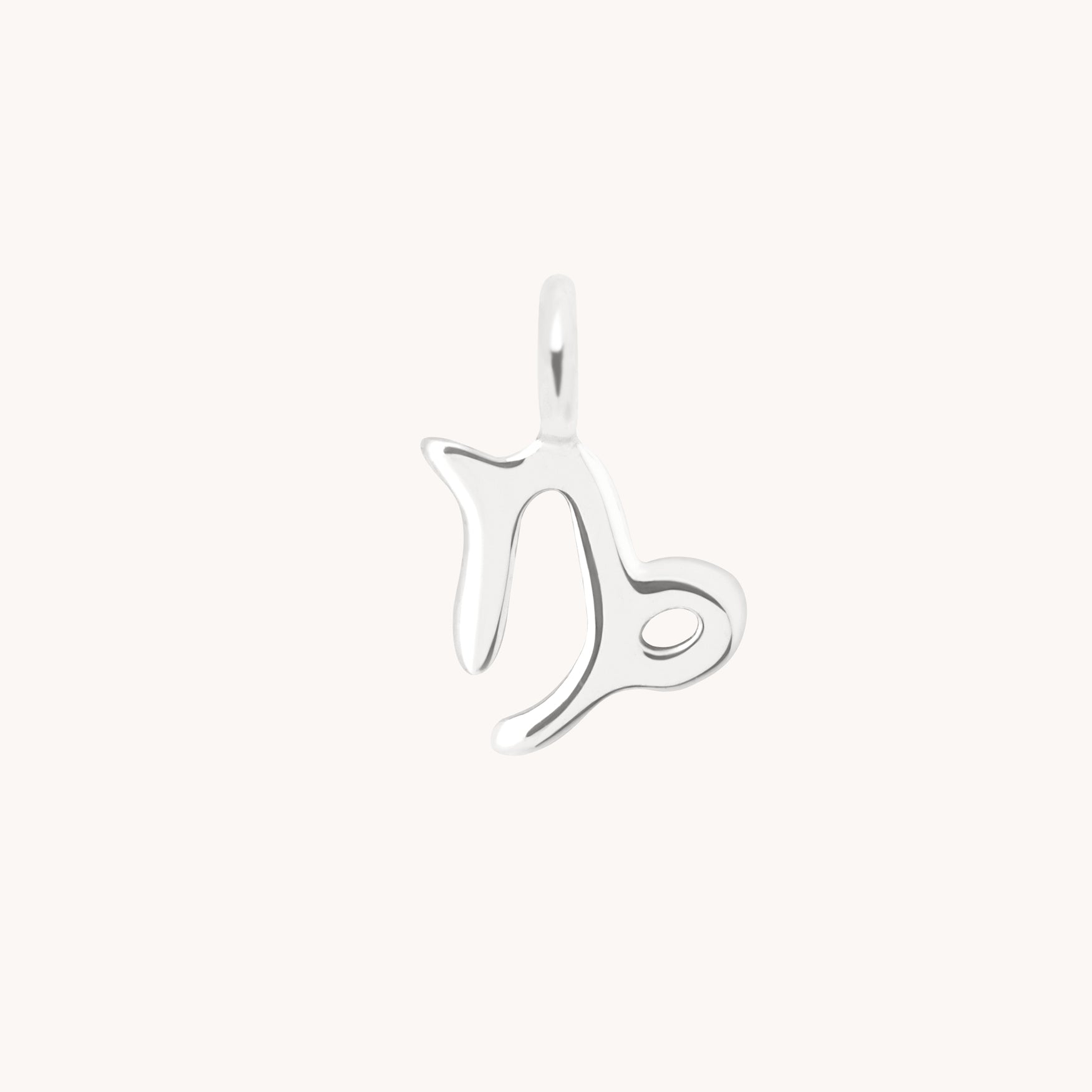 Capricorn Zodiac Charm 9k White Gold