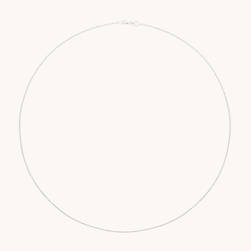 Marylebone Story Chain Necklace in Solid White Gold