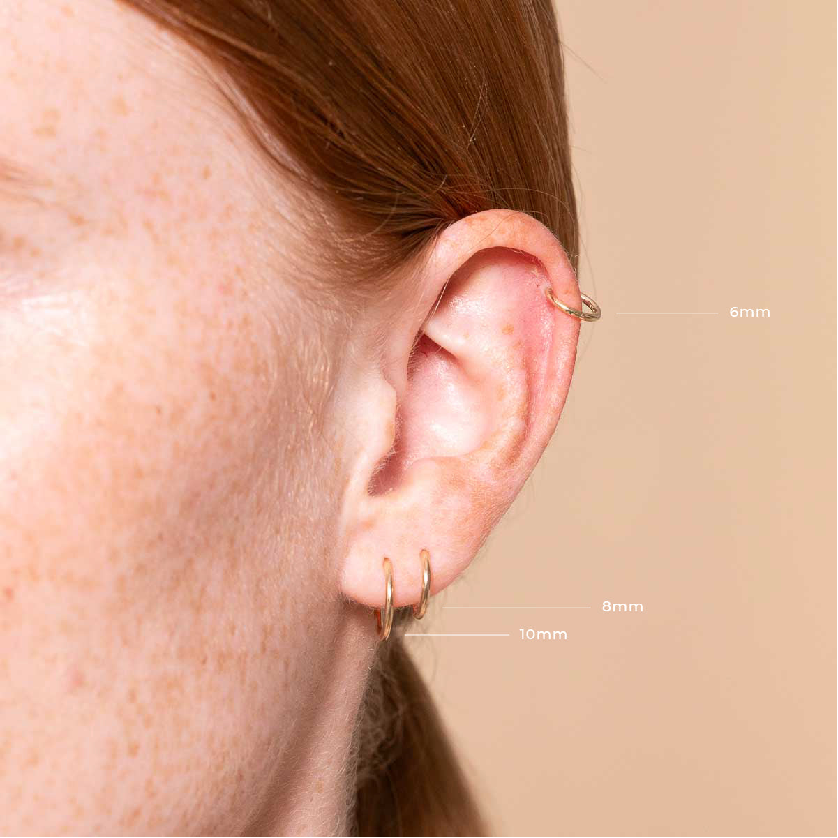 Seamless Hoop 1mm in Solid Gold