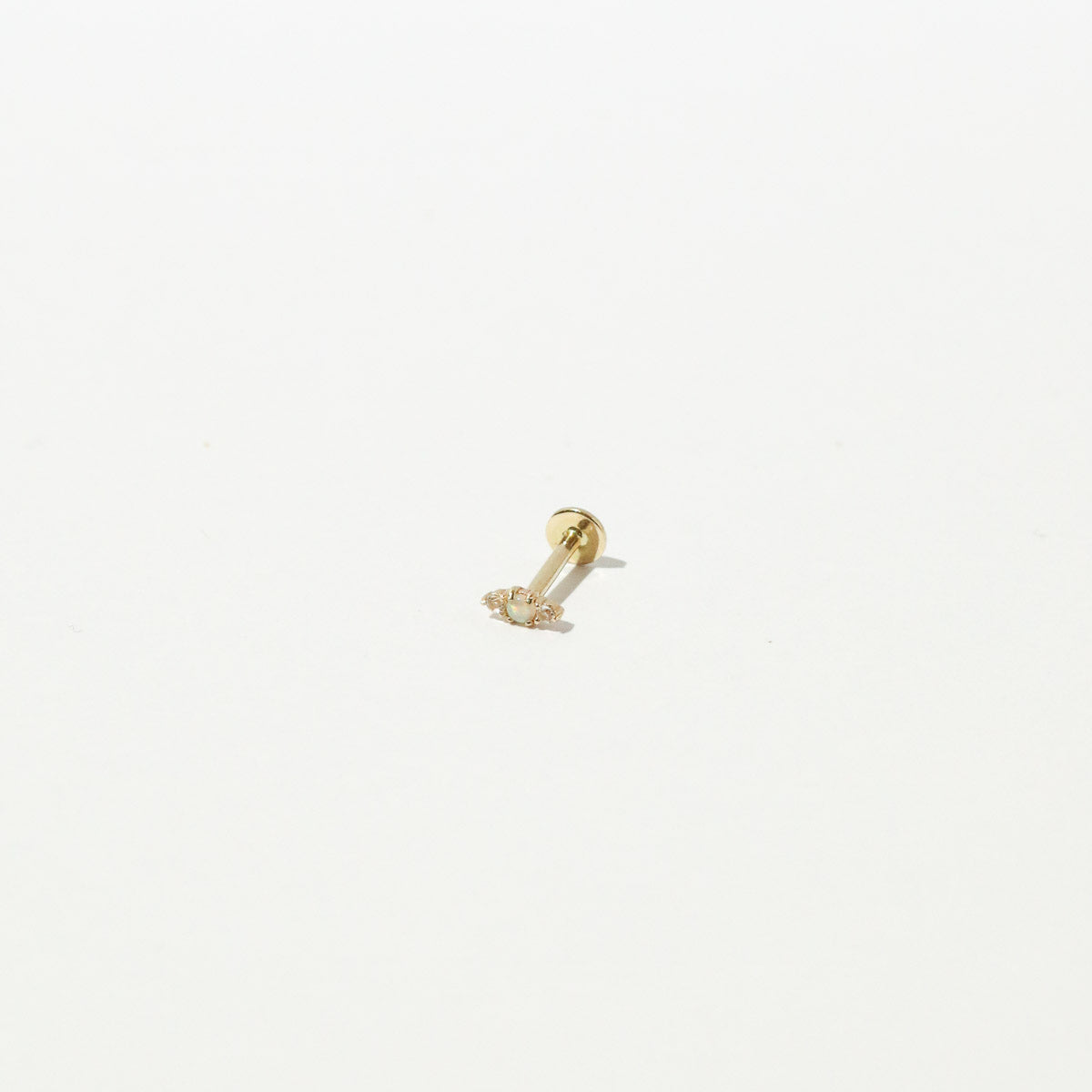Opal Cluster Piercing Stud in Solid Gold flat lay