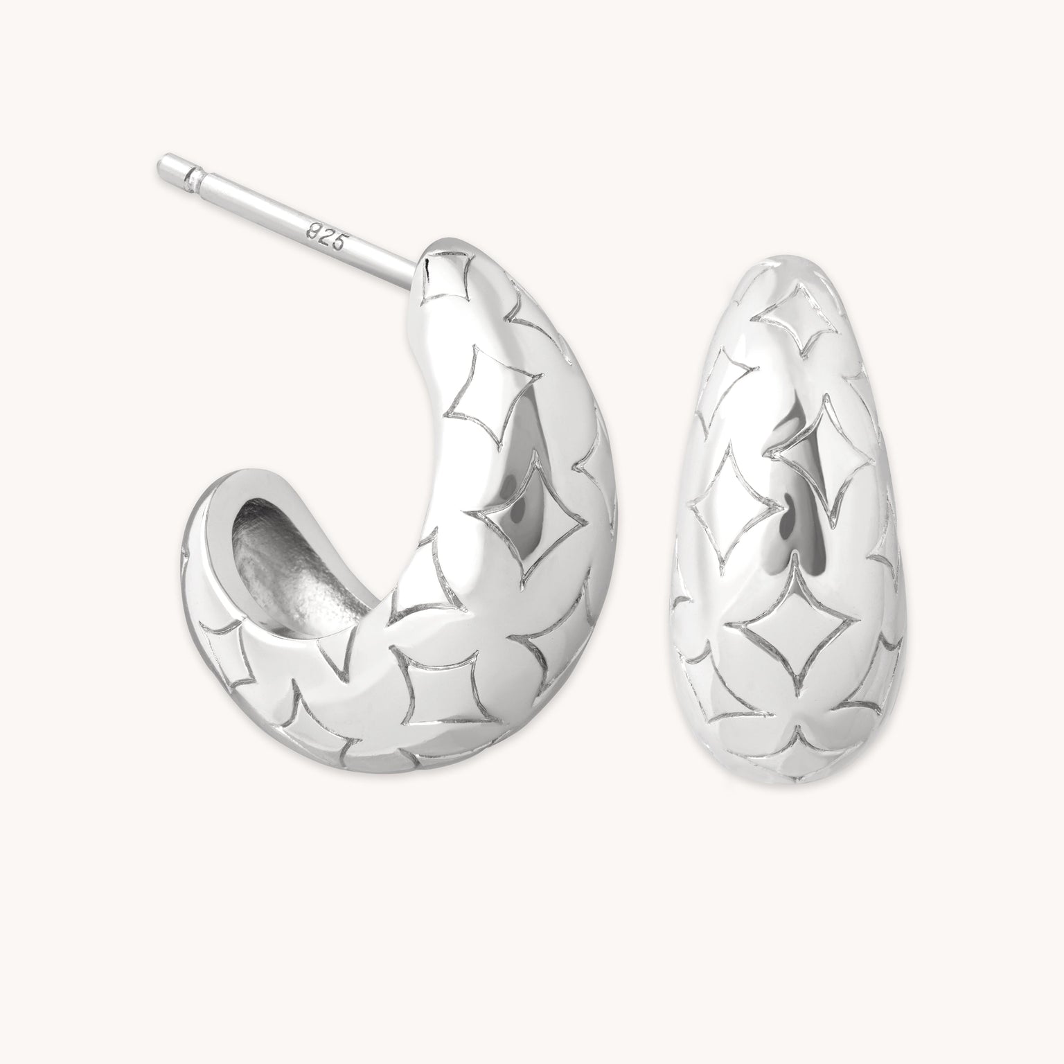 Cosmic Star Large Hoops in Silver