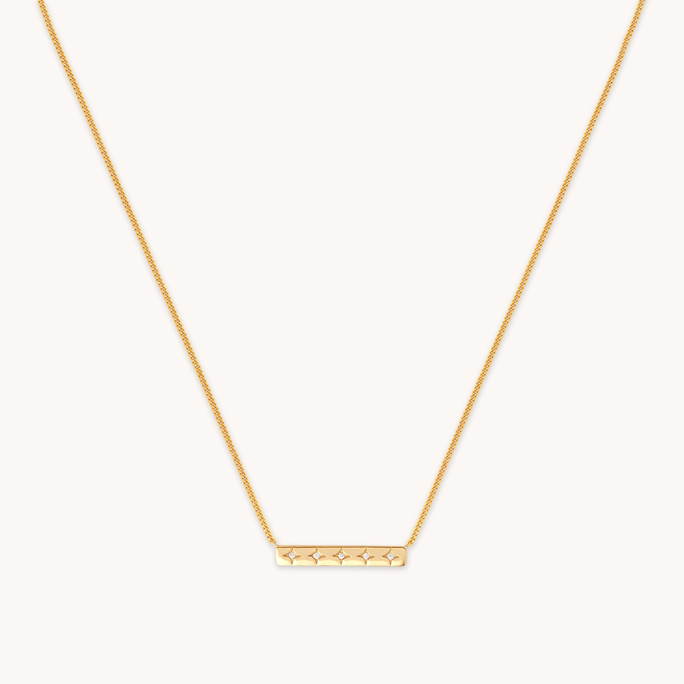 Cosmic Star Bar Necklace in Gold