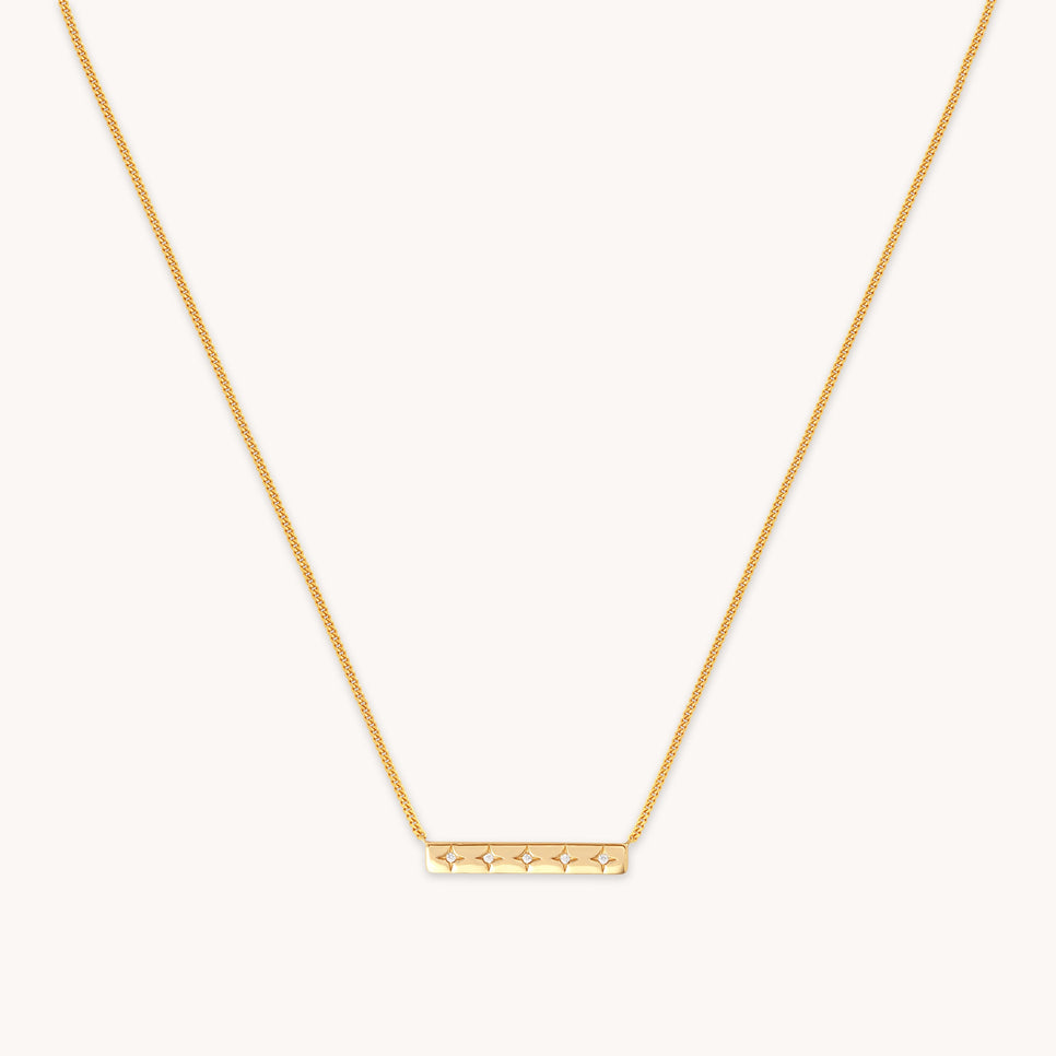 Cosmic Star Bar Necklace in Gold