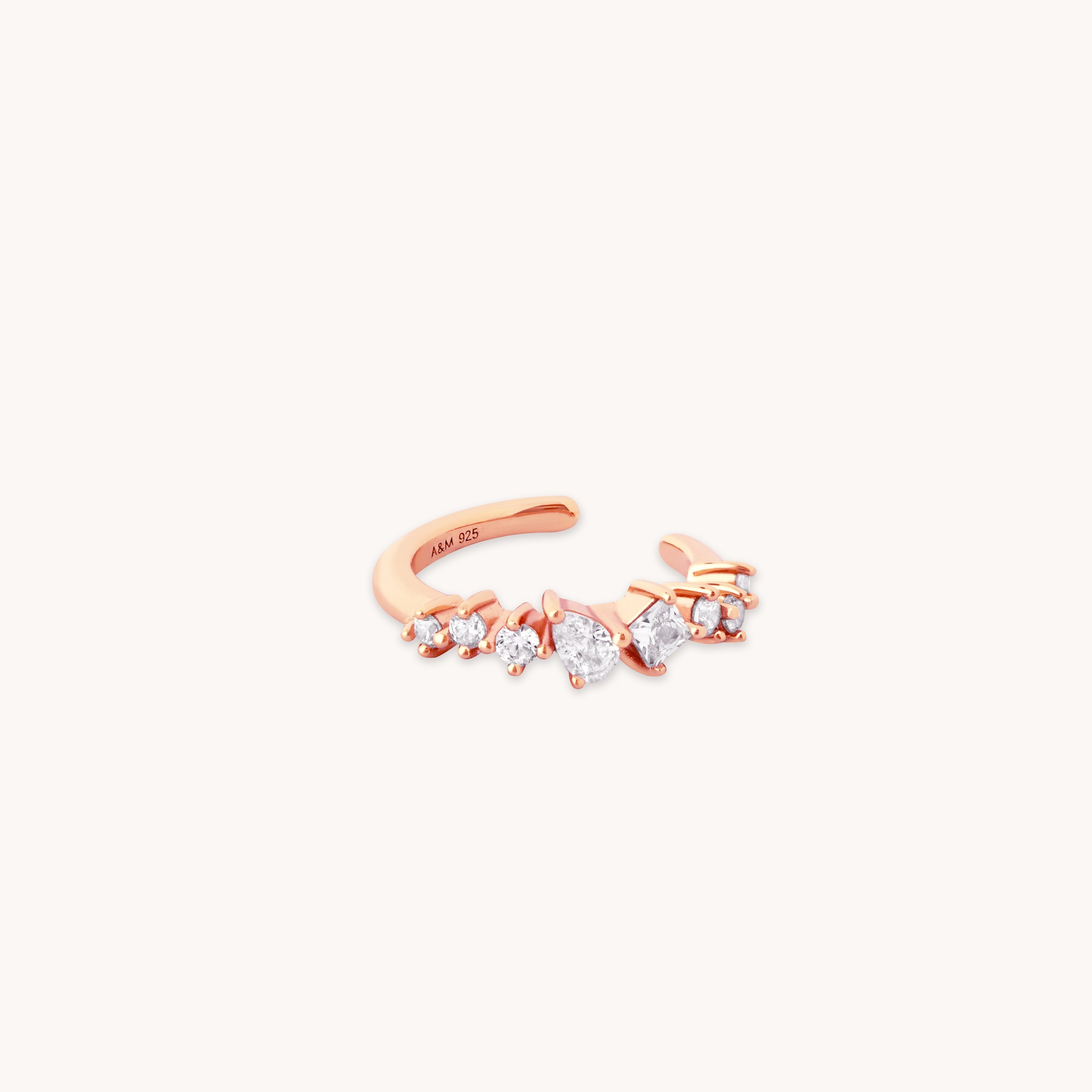 Celestial Crystal Ear Cuff in Rose Gold