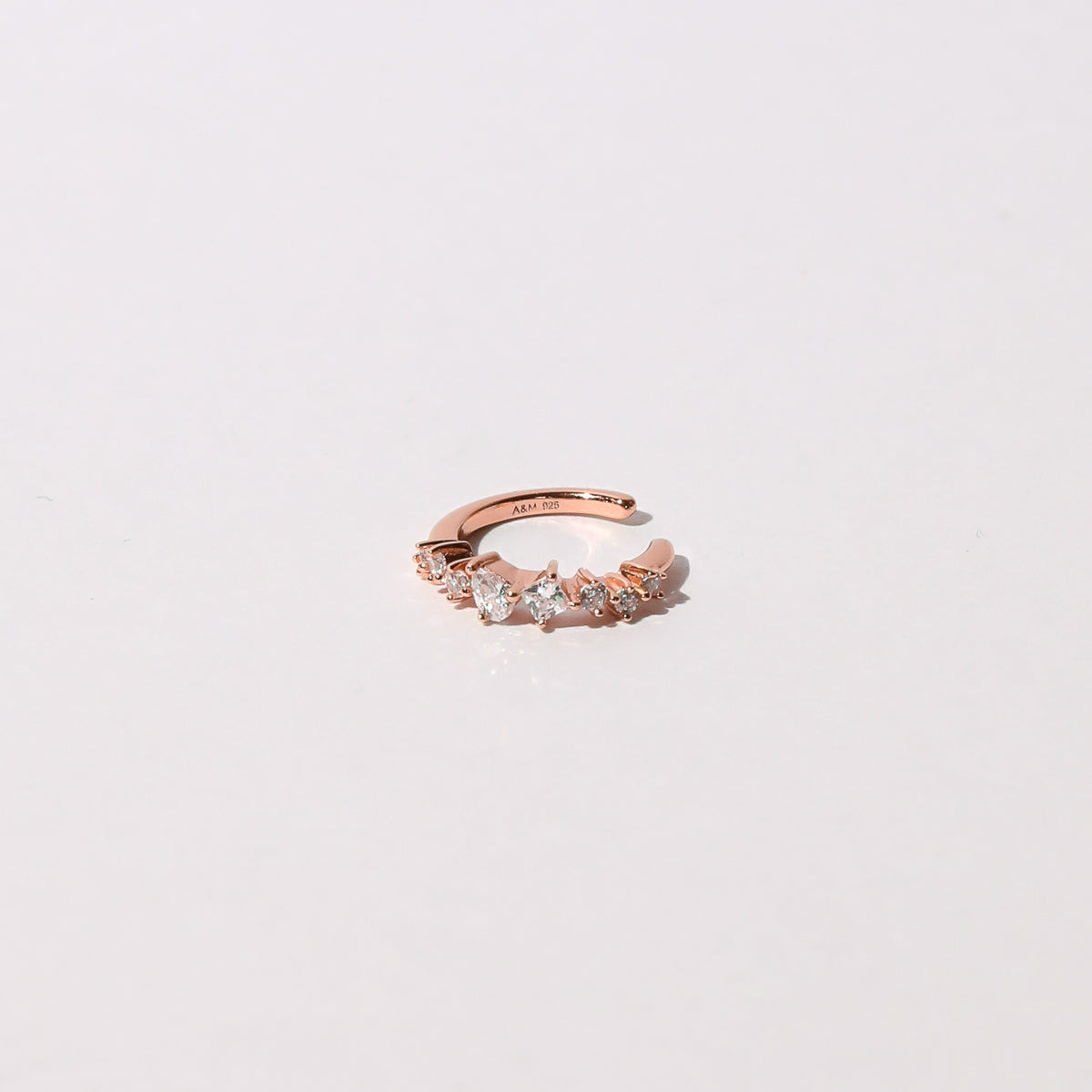 Celestial Crystal Ear Cuff in Rose Gold flat lay shot