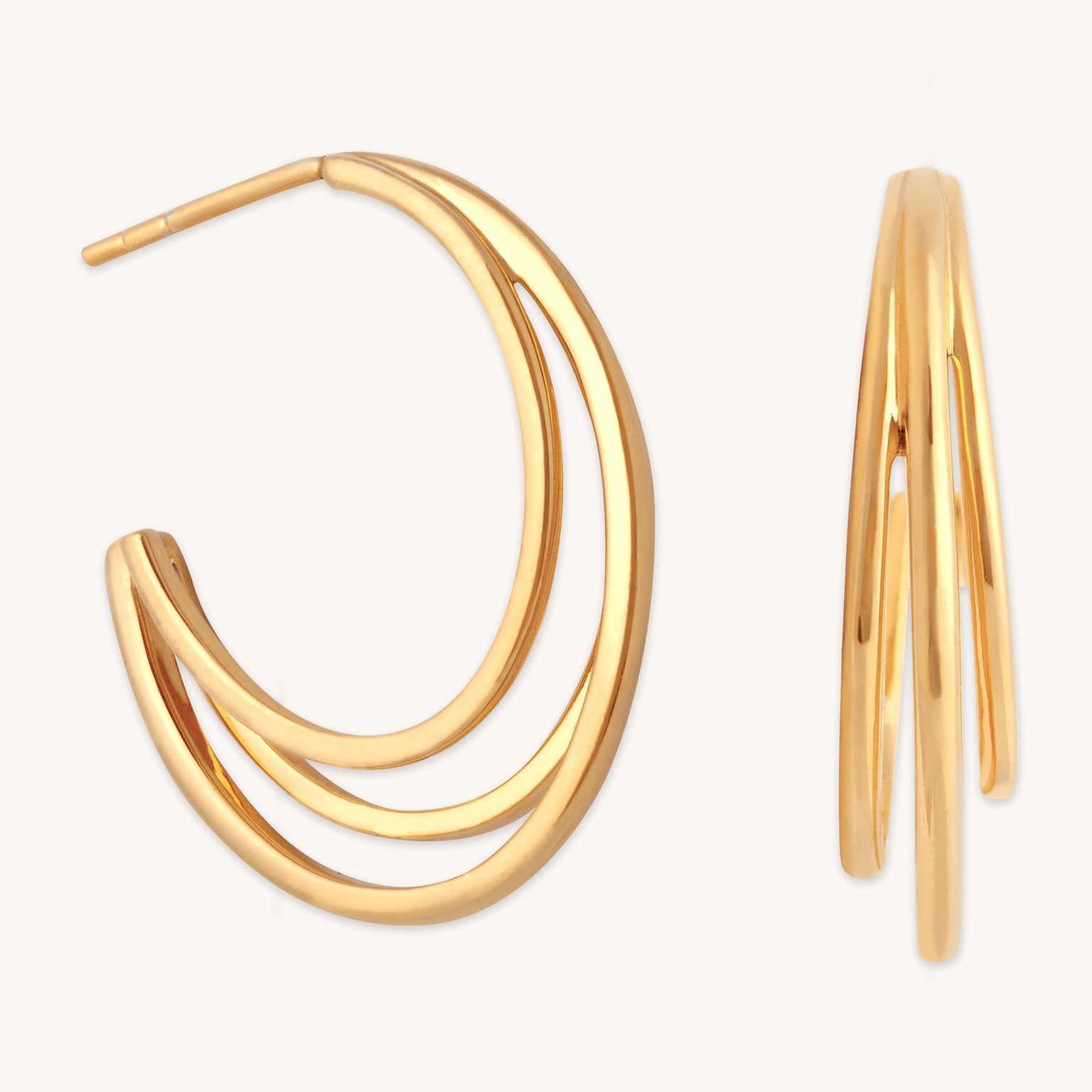 Orbit Hoops in Gold