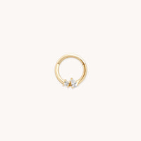Cluster Topaz Daith Hoop in Solid Gold