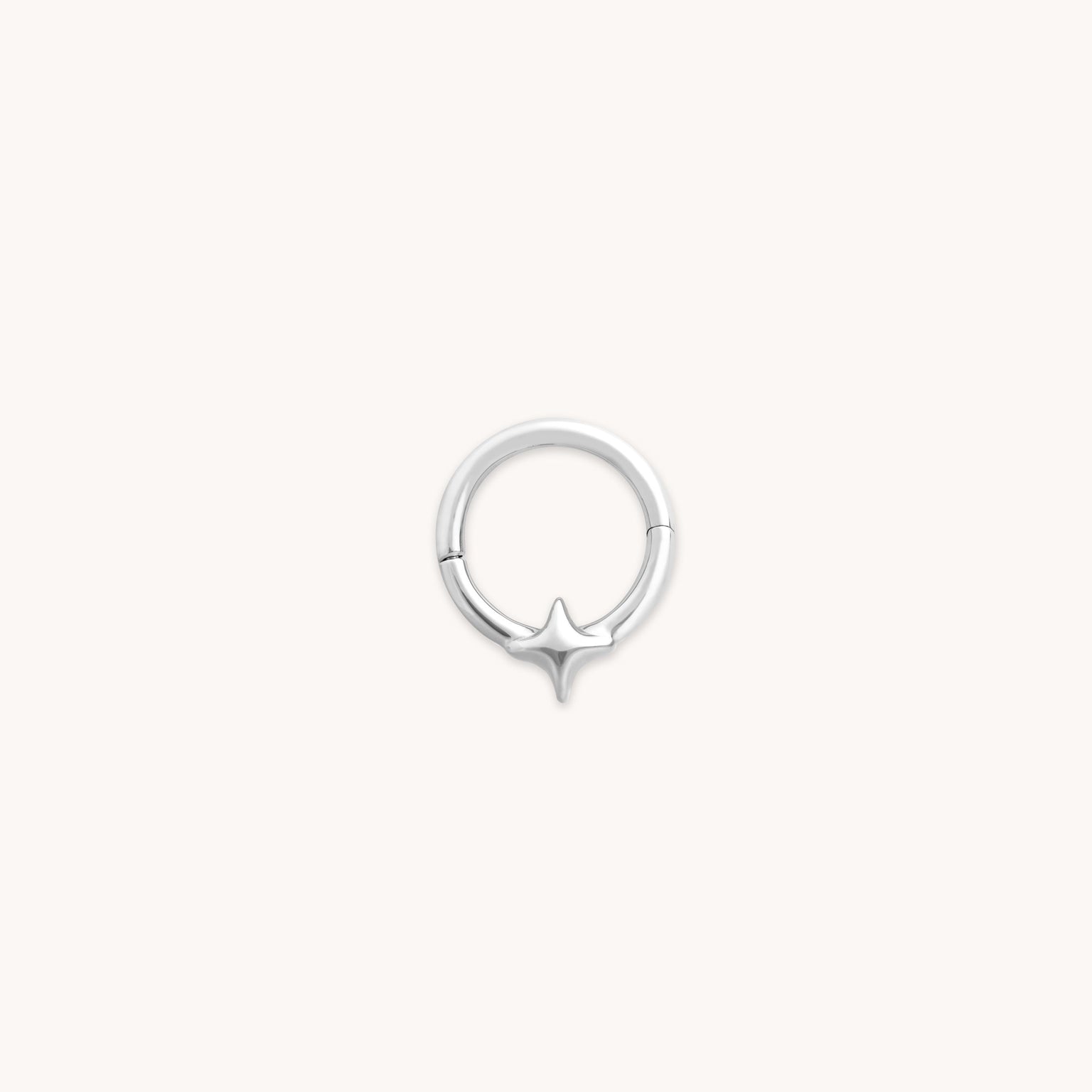 Cosmic Star Daith Hoop in Solid White Gold