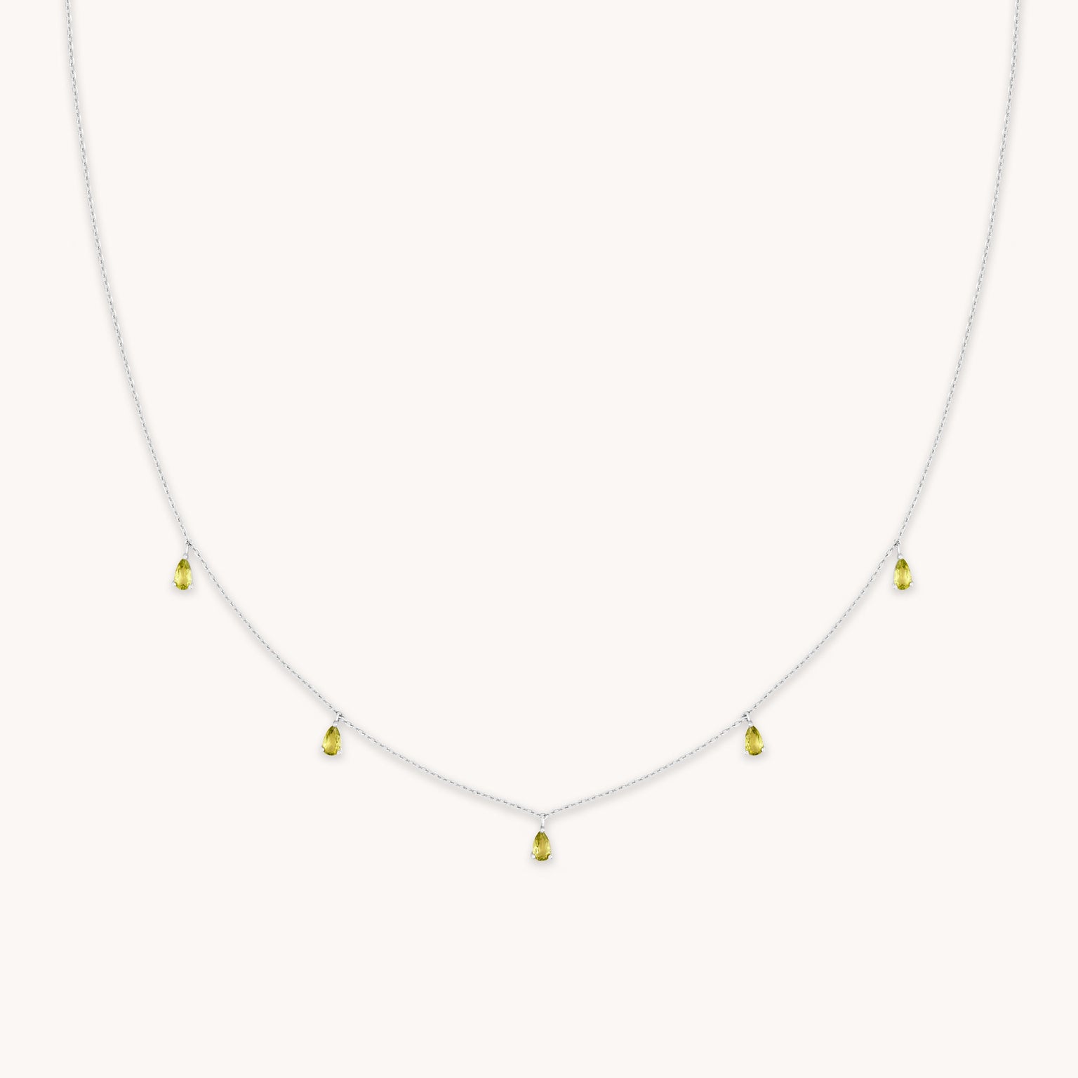 Olivine Charm Necklace in Silver