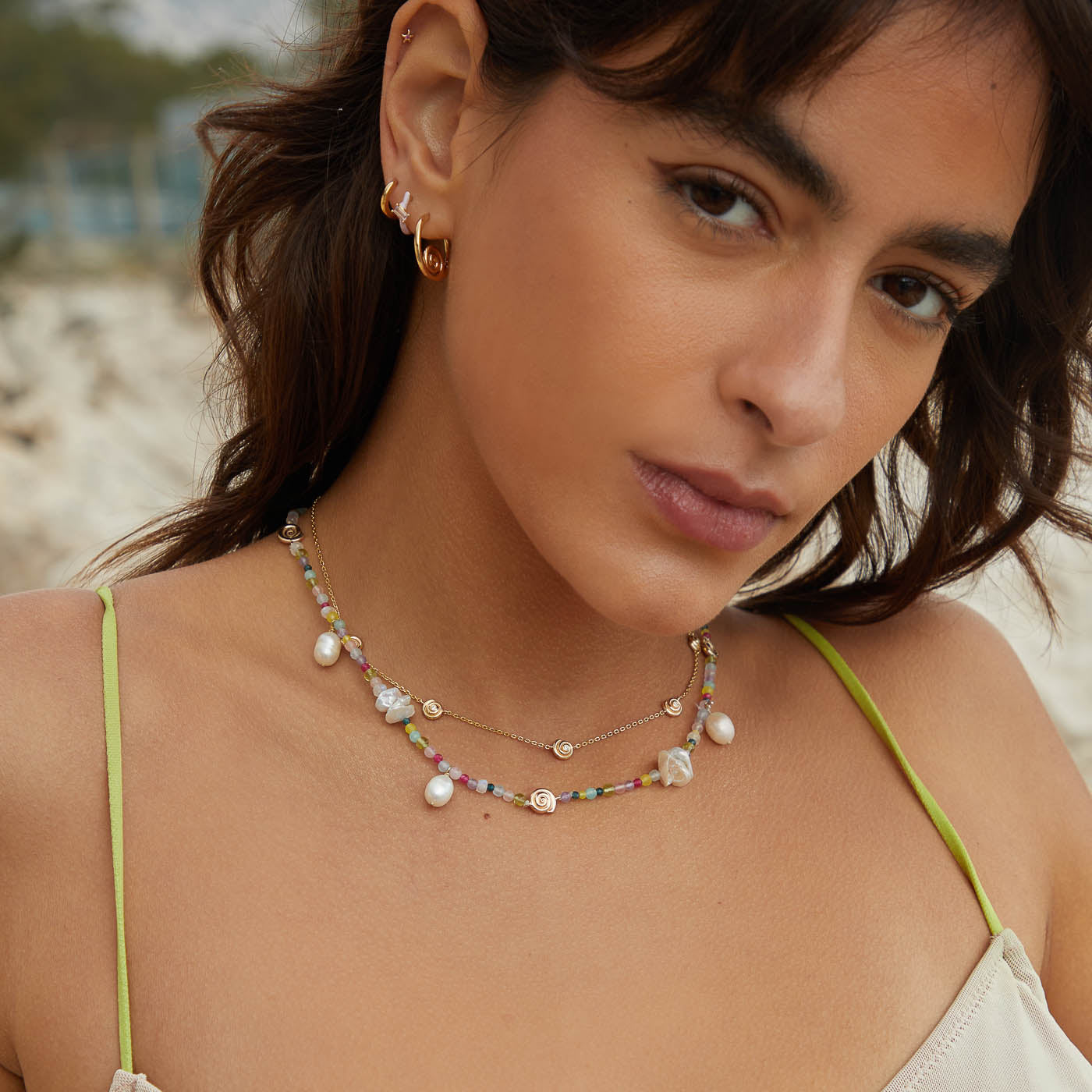 Treasure Beaded Necklace in Gold