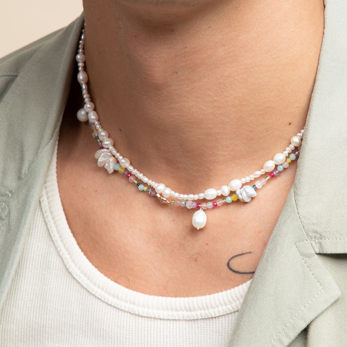 Treasure Beaded Necklace in Gold