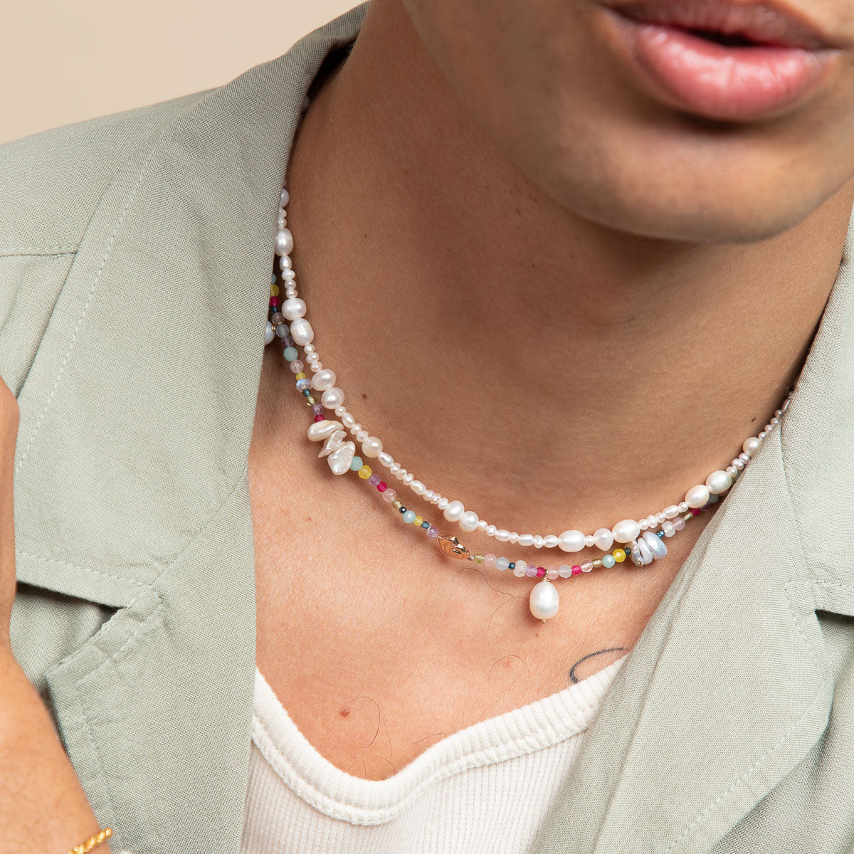 Treasure Beaded Necklace in Gold