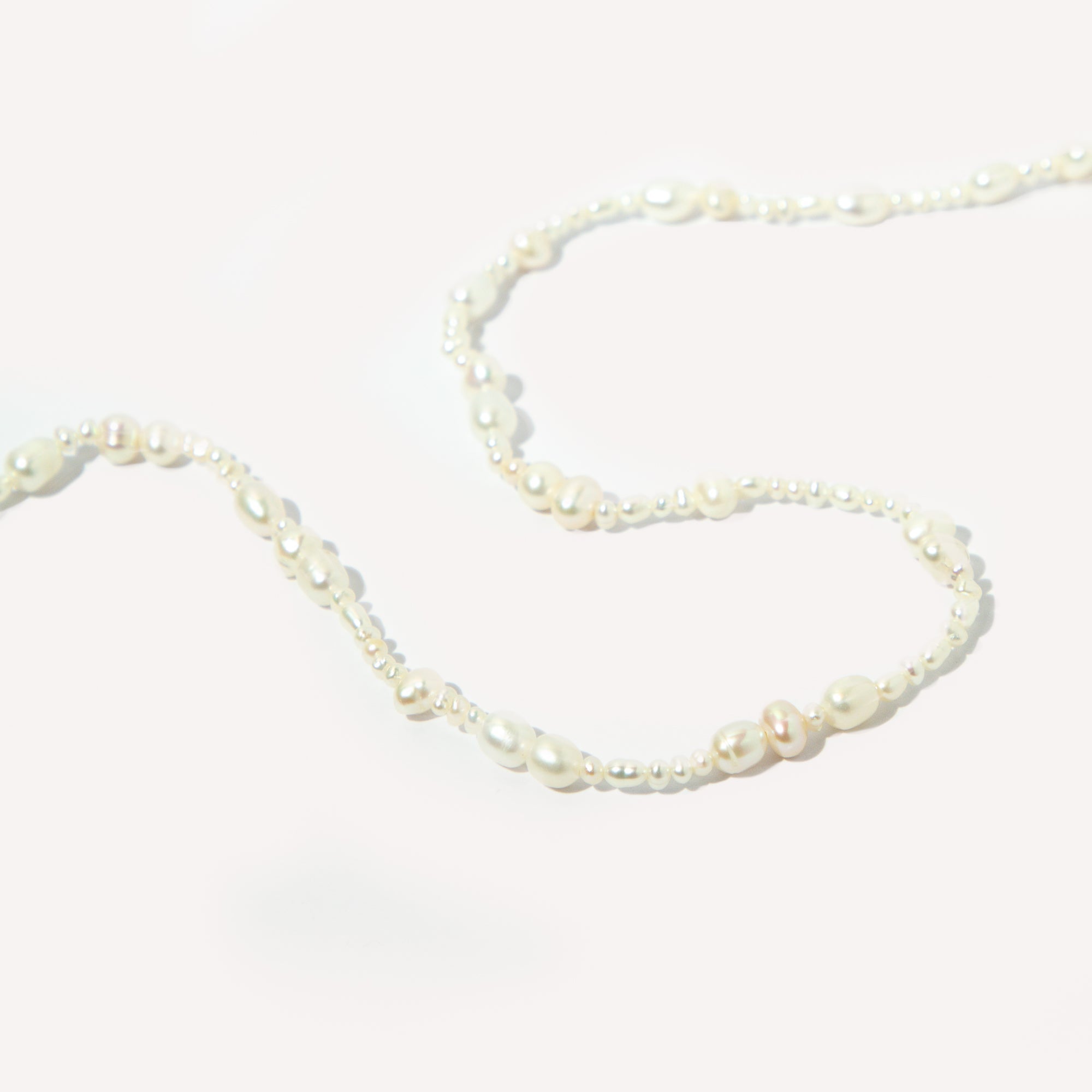 Serenity Pearl Beaded Necklace in Gold