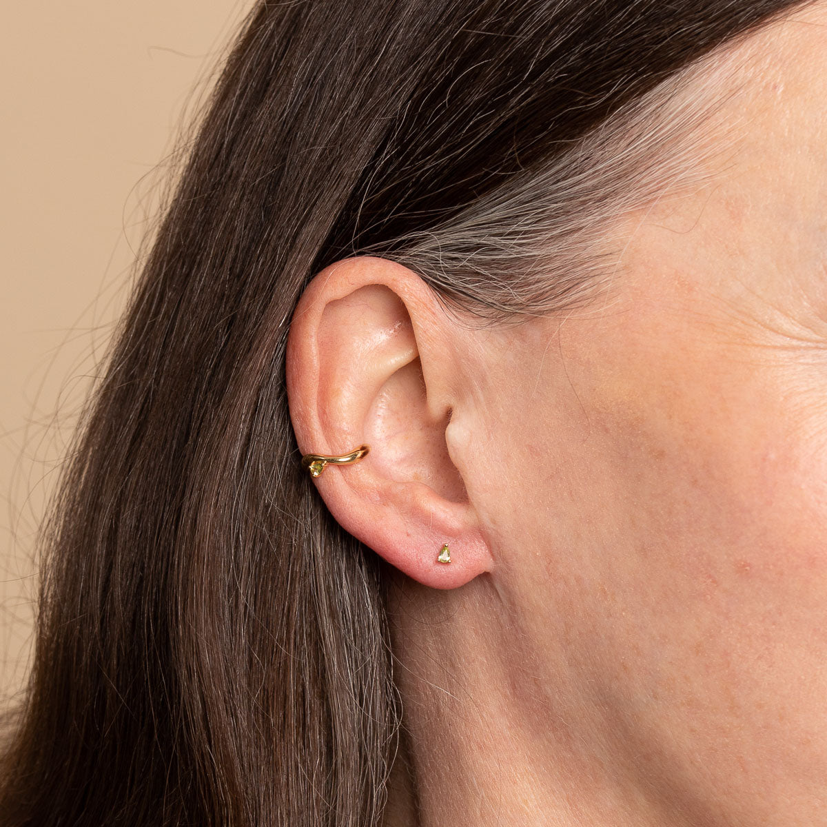 Olivine Stud Earrings in Gold