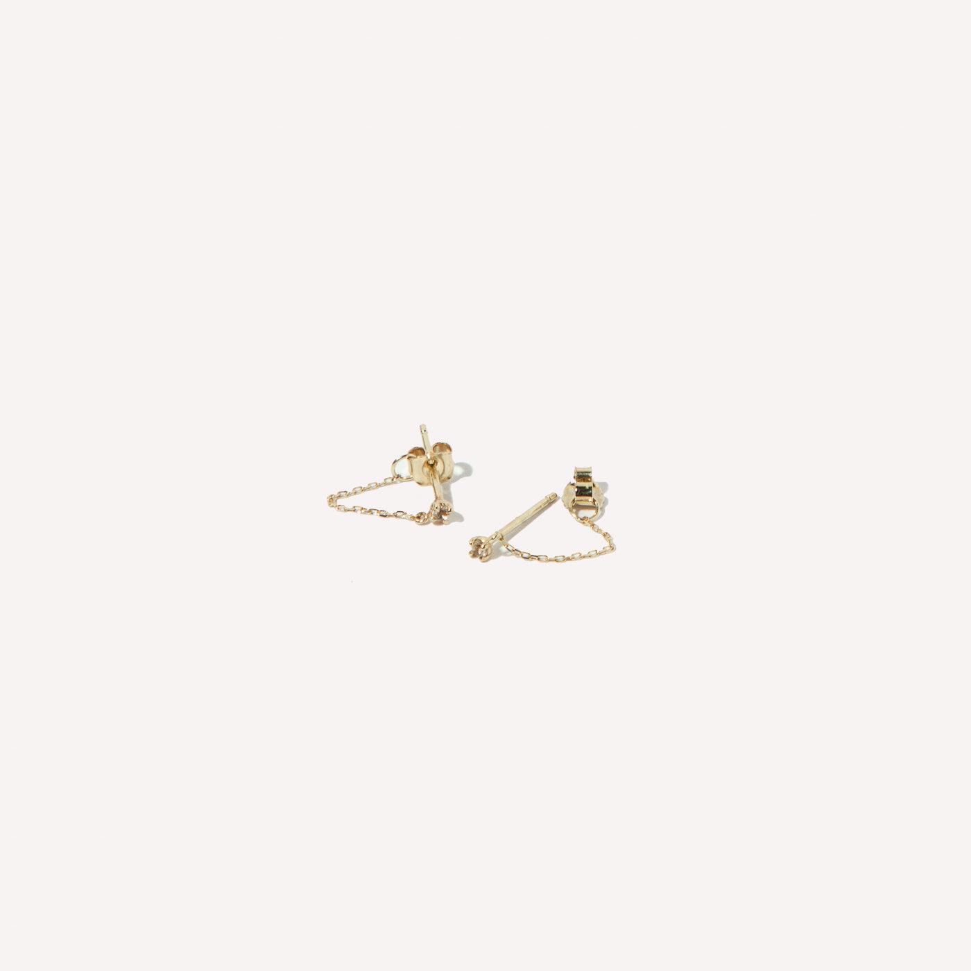 Topaz Chain Stud Earrings in Solid Gold