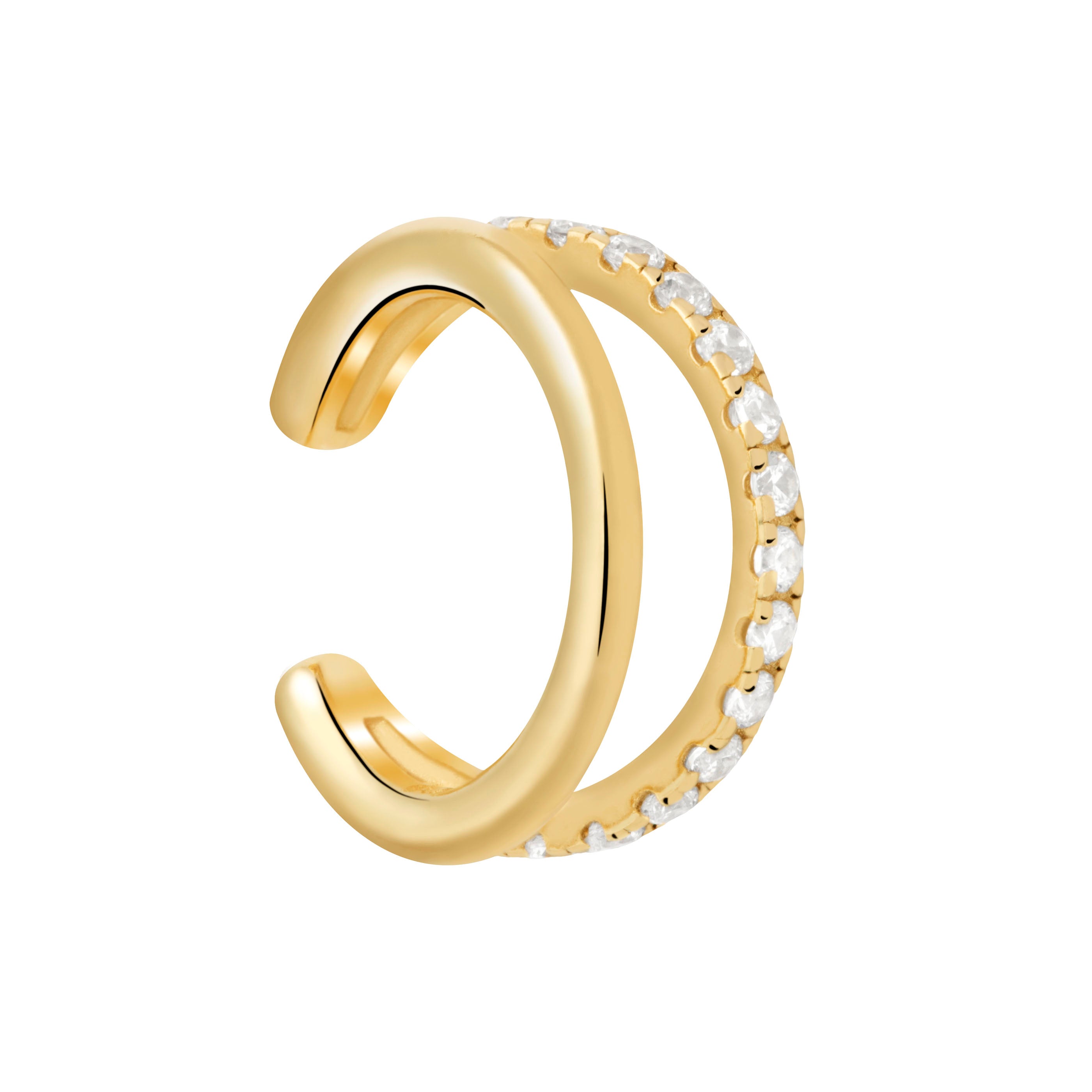 Illusion Crystal Ear Cuff in Gold