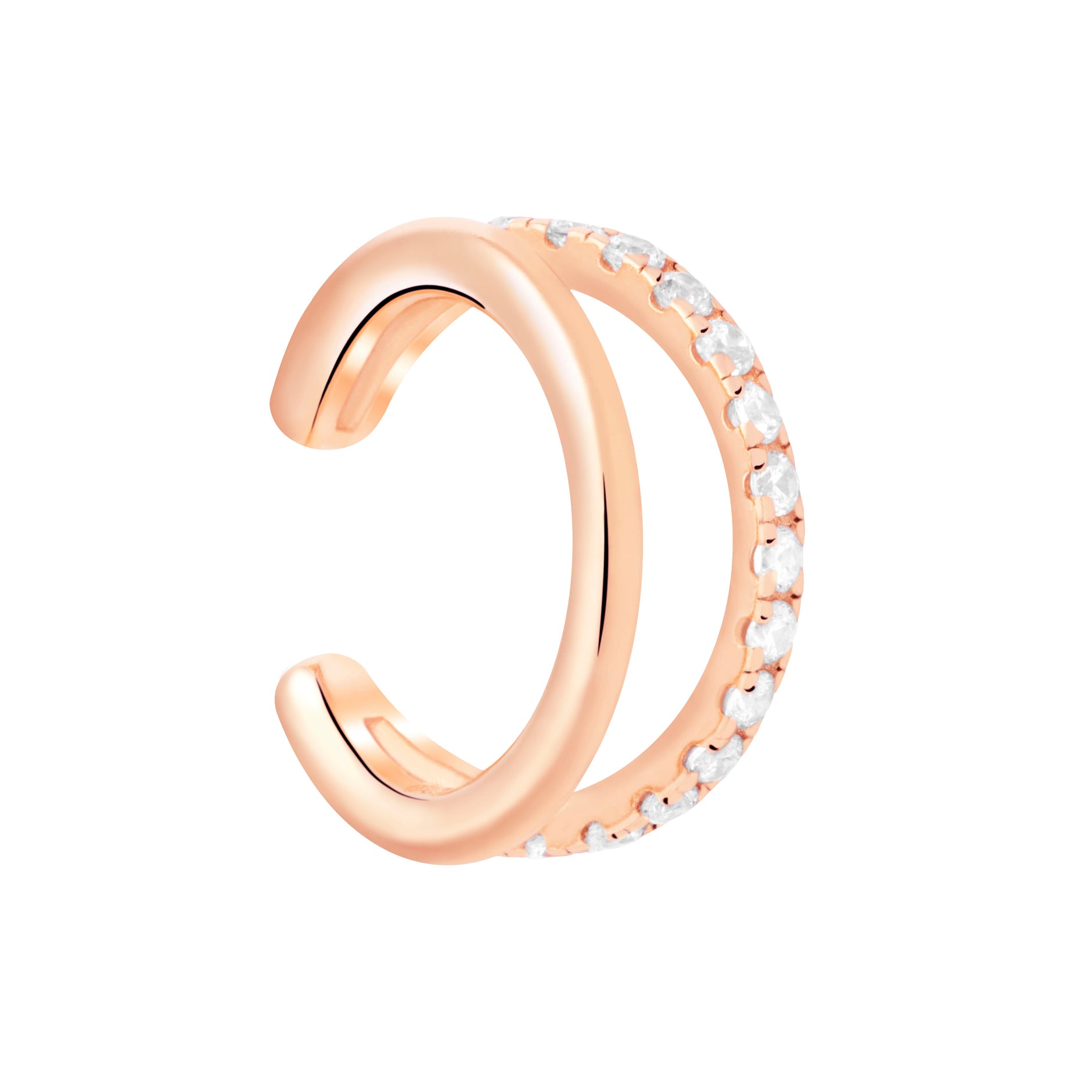 Illusion Crystal Ear Cuff in Rose Gold