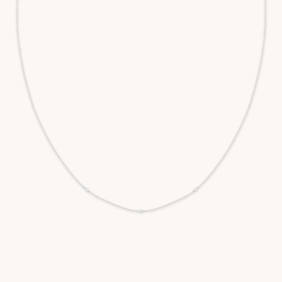 Topaz Charm Necklace in Solid WhiteGold