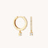 Topaz Charm Hoops in Solid Gold