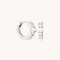 Radiant Pearl Huggies in Silver