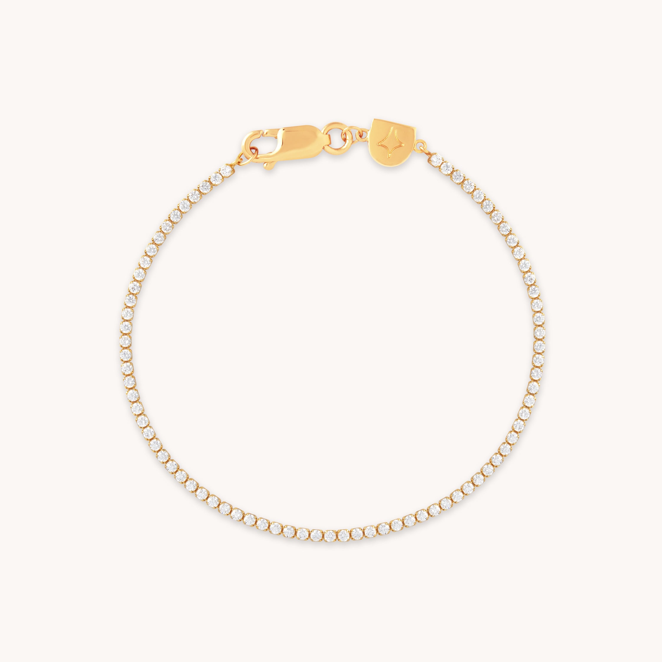 Tennis Bracelet in Gold - 165 mm | Bracelet for Girlfriend | Jewellery by Astrid & Miyu