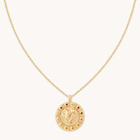 Aries Bold Zodiac Pendant Necklace in gold