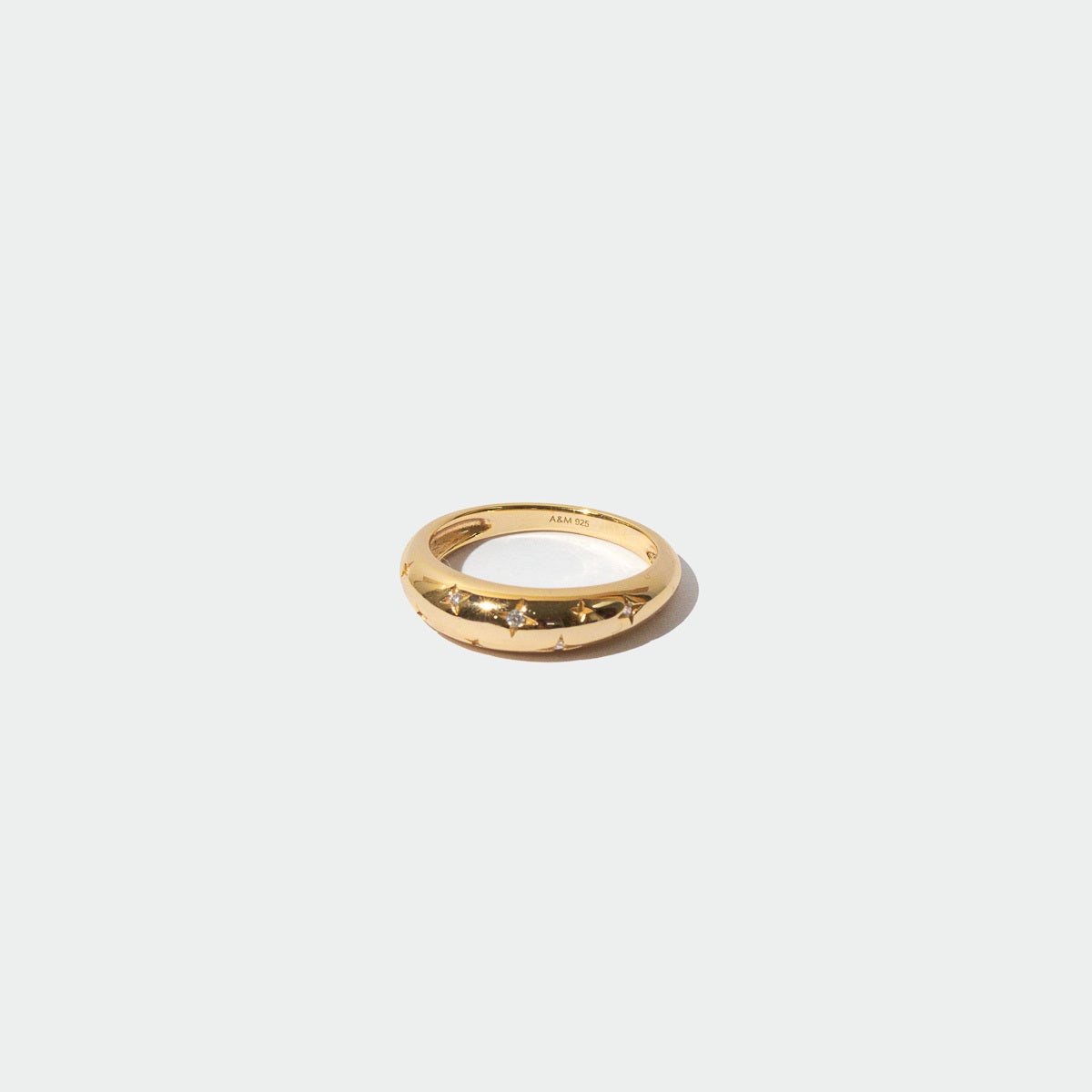 Cosmic Dome Ring in Gold flat lay