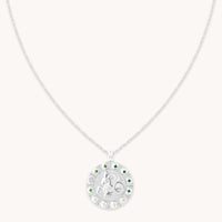 Capricorn Bold Zodiac Pendant Necklace in silver