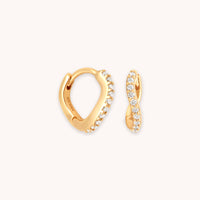 Wave Crystal Huggies in Gold Cut Out