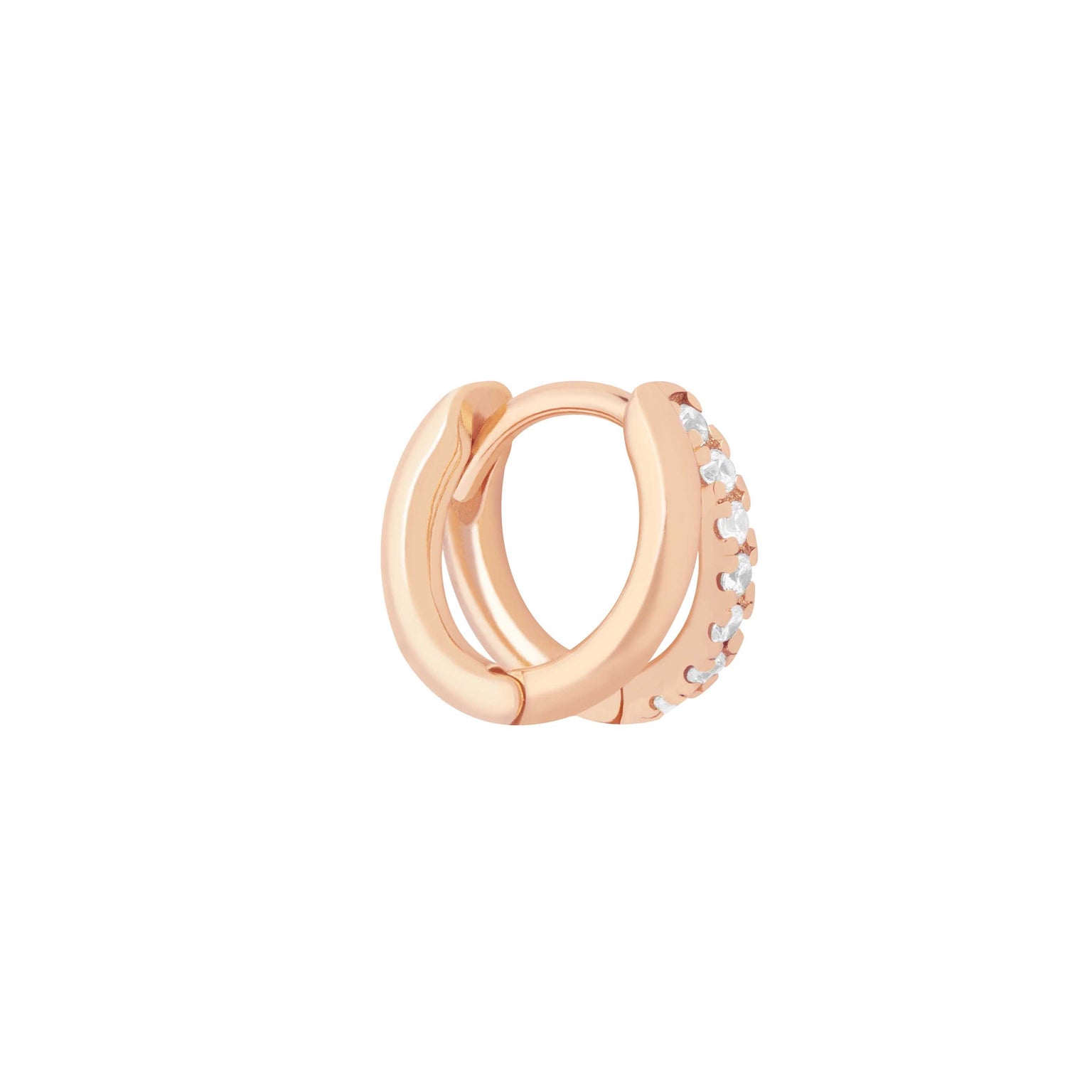 double crystal clicker in rose gold