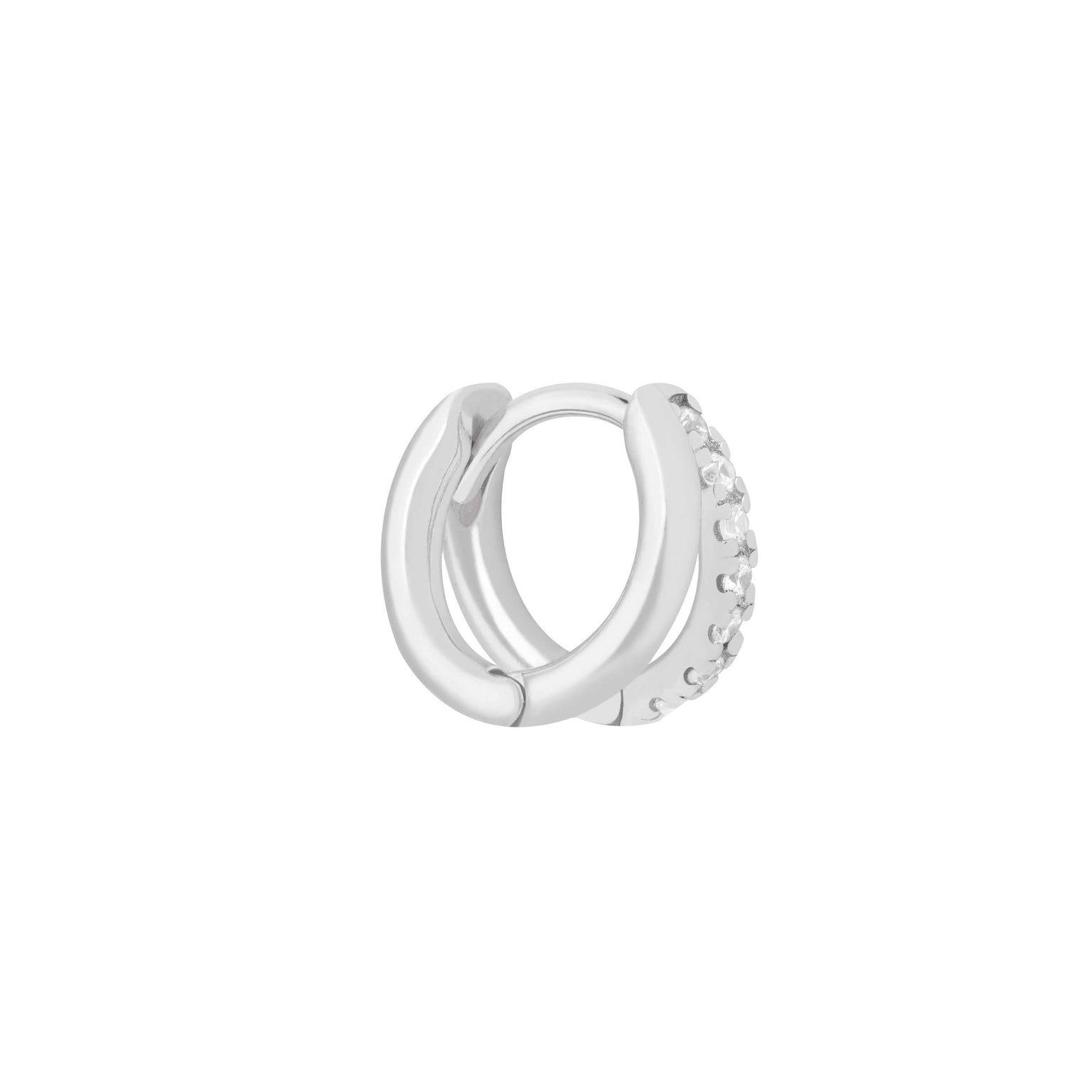 double crystal clicker in silver