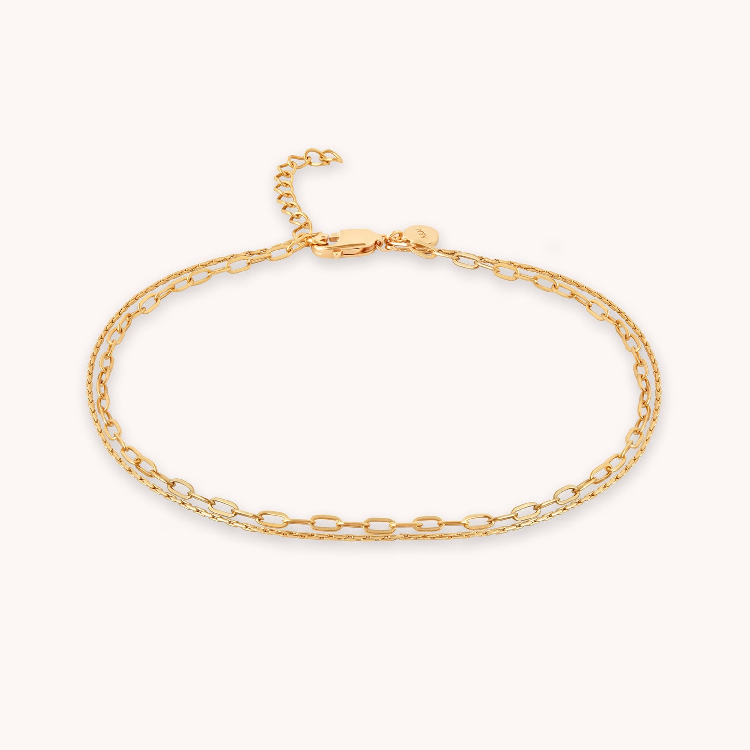 AM22-ENER-ANK-DUO-G 1489 × 1489px Duo Chain Anklet in Gold