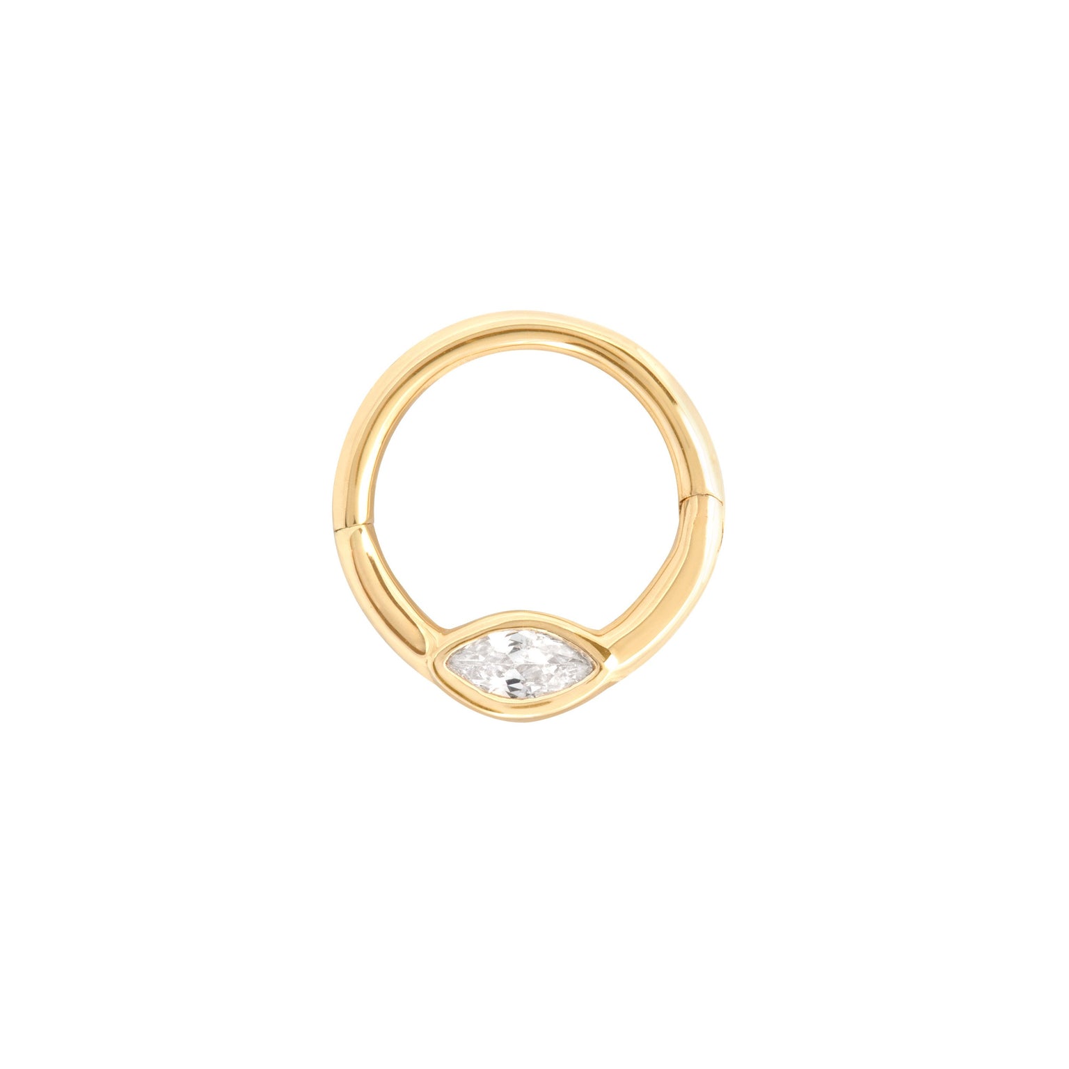 Solid Gold Marquise Daith Hoop