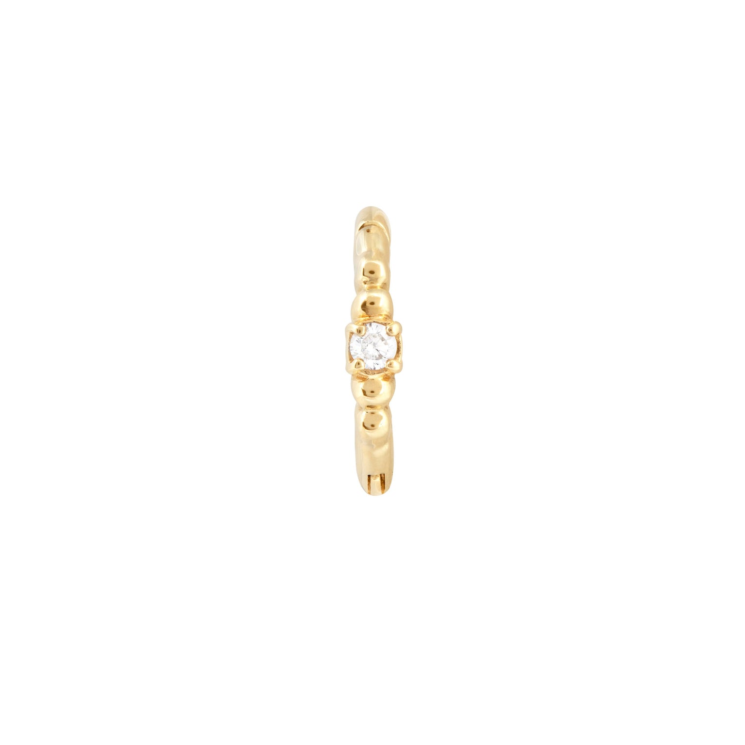 Solid Gold Crystal Rook Hoop