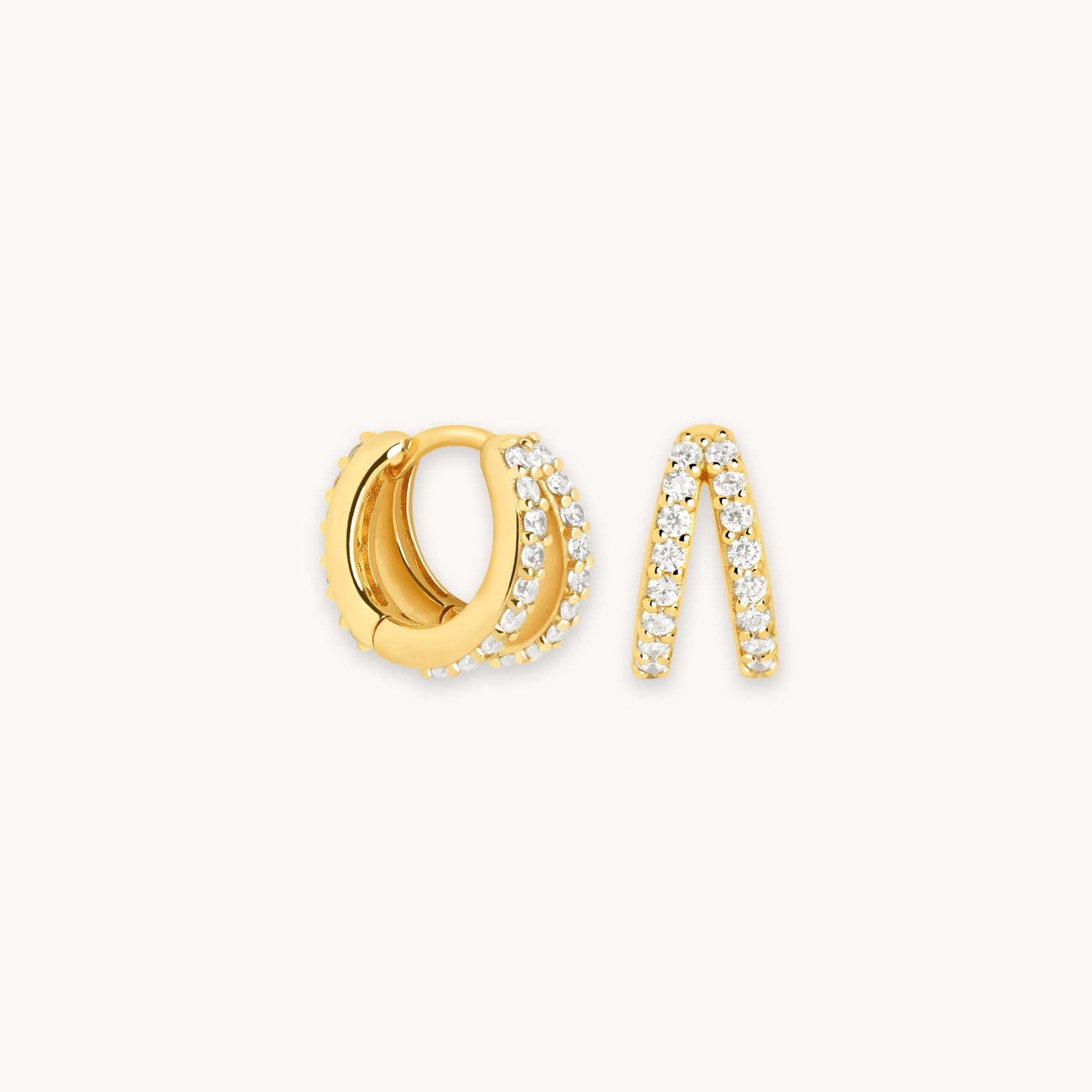 Illusion Crystal Huggies in Gold