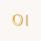 March Birthstone Huggies in Gold with Aquamarine CZ