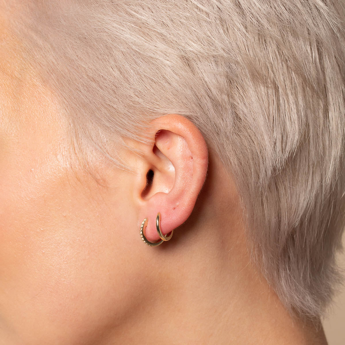 Simple Piercing Hoop in Solid Gold