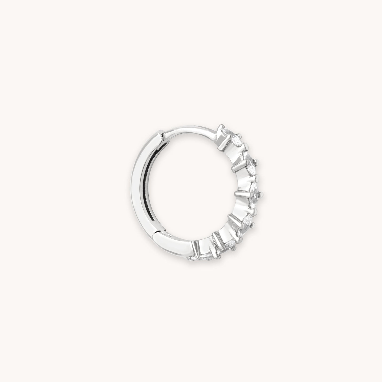 Navette Hoop 11.5mm in Silver