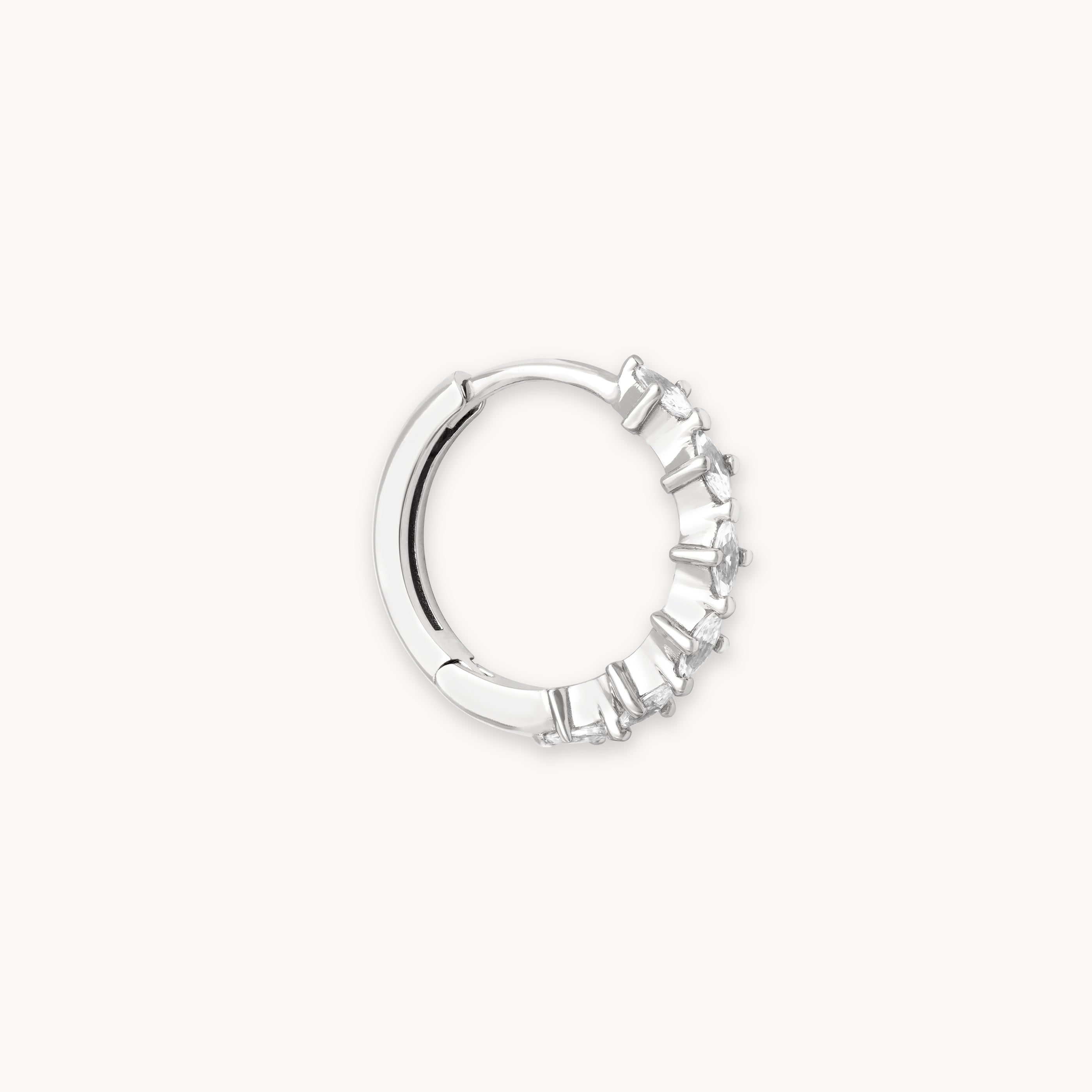 Navette Hoop 11.5mm in Silver