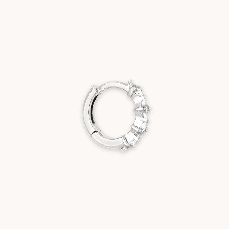 Navette Hoop 8mm in Silver